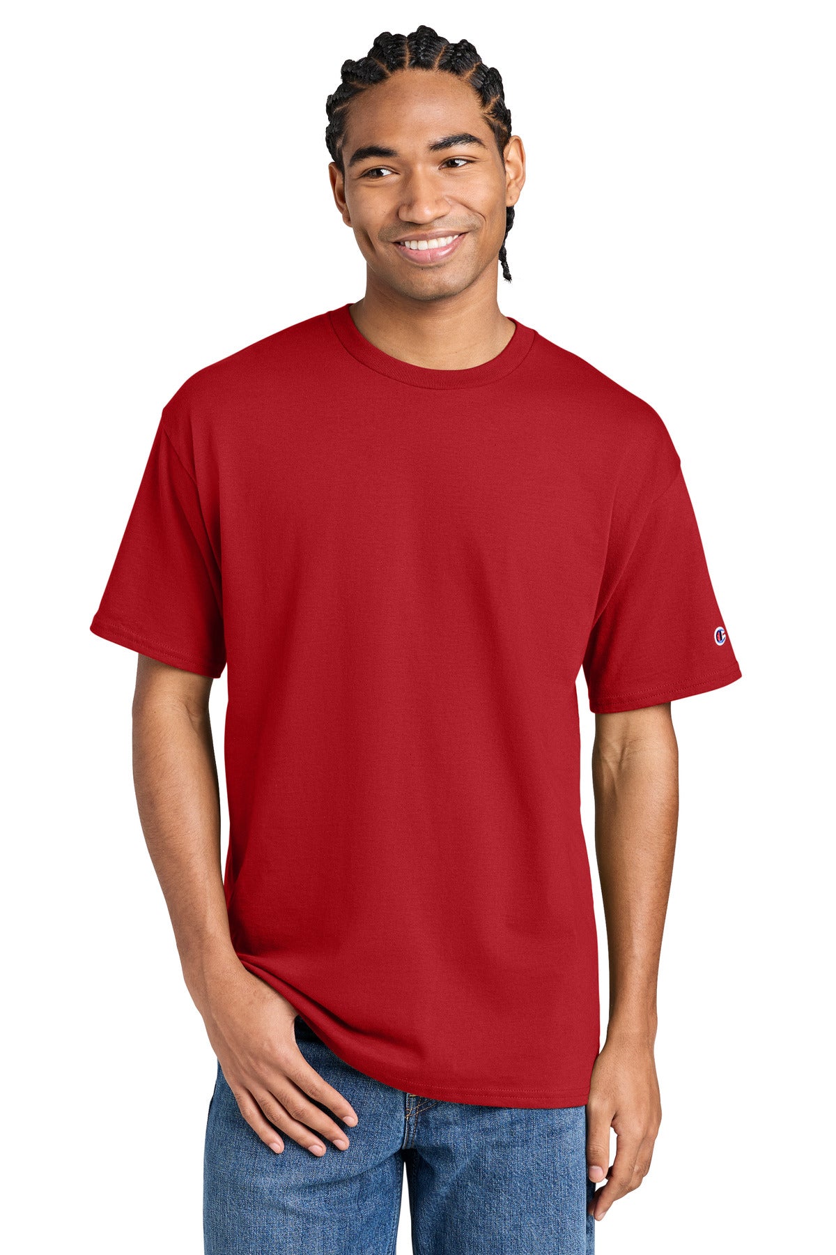 Custom Embroidery or DTF Print - Champion ®  Jersey Short Sleeve Tee CH1000