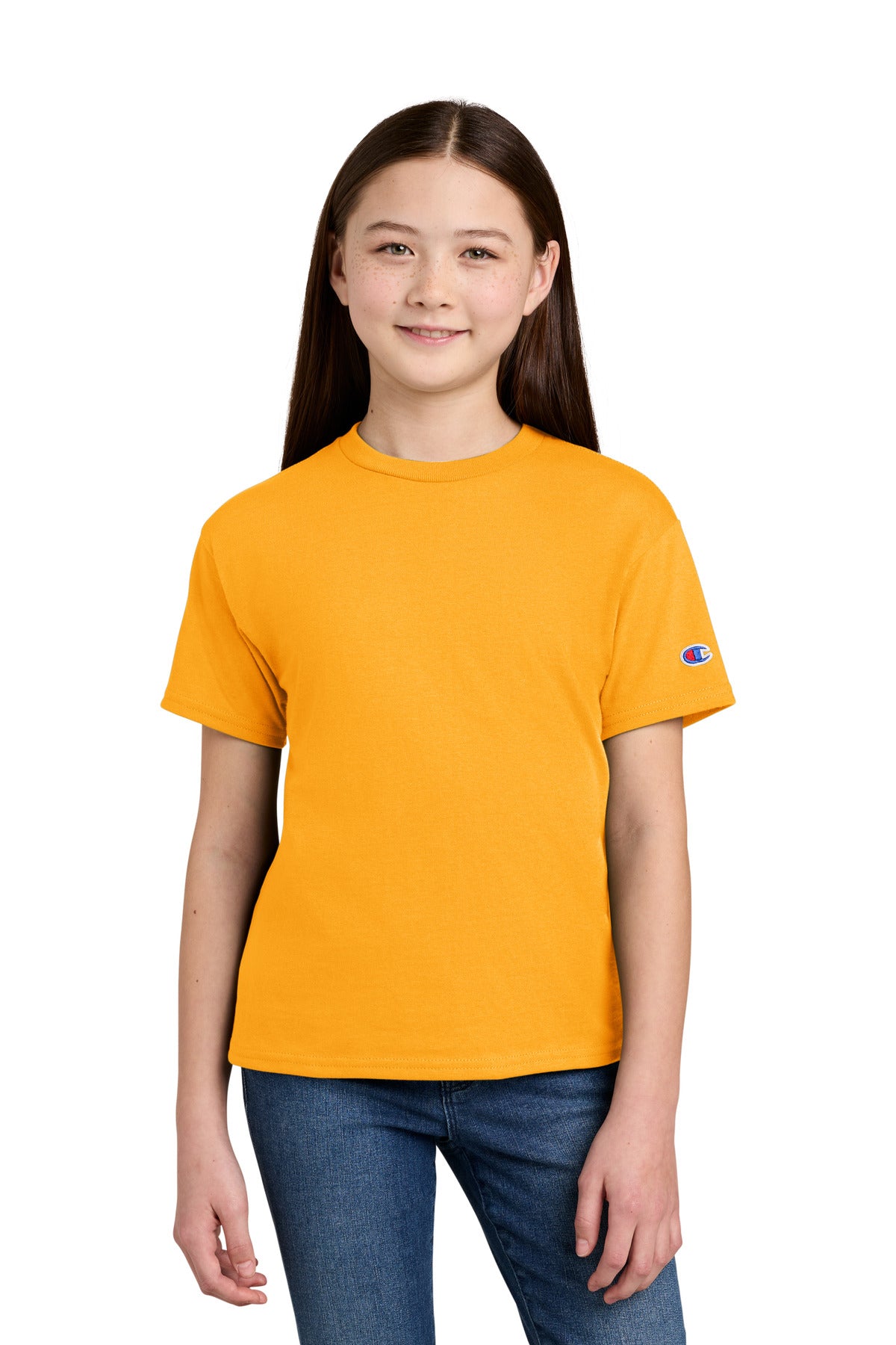 Custom Embroidery or DTF Print - Champion ®  Youth Jersey Short Sleeve Tee CH1081
