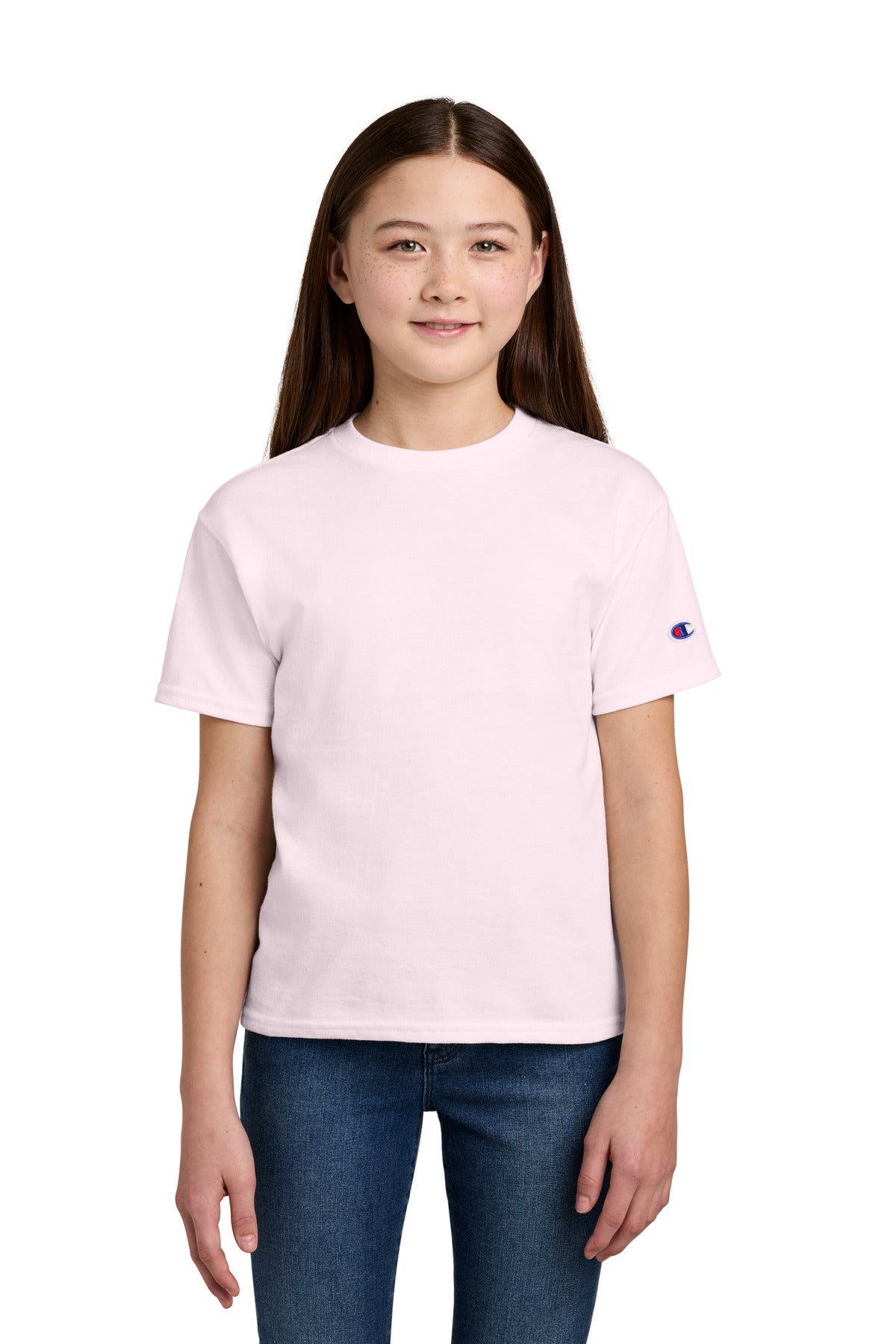 Custom Embroidery or DTF Print - Champion ®  Youth Jersey Short Sleeve Tee CH1081