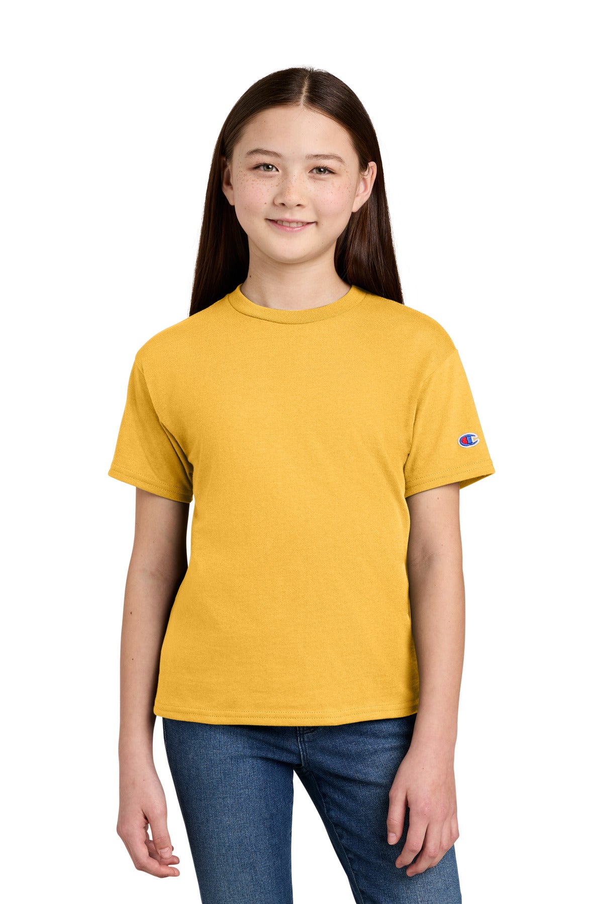 Custom Embroidery or DTF Print - Champion ®  Youth Jersey Short Sleeve Tee CH1081
