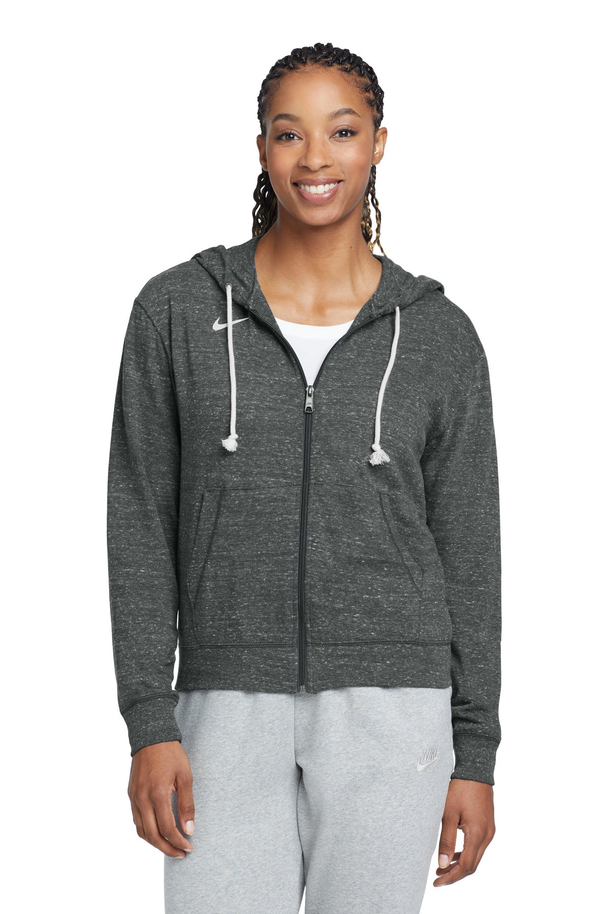 Custom Embroidery or DTF Print - Nike Women's Gym Vintage Full-Zip Hoodie CN9402