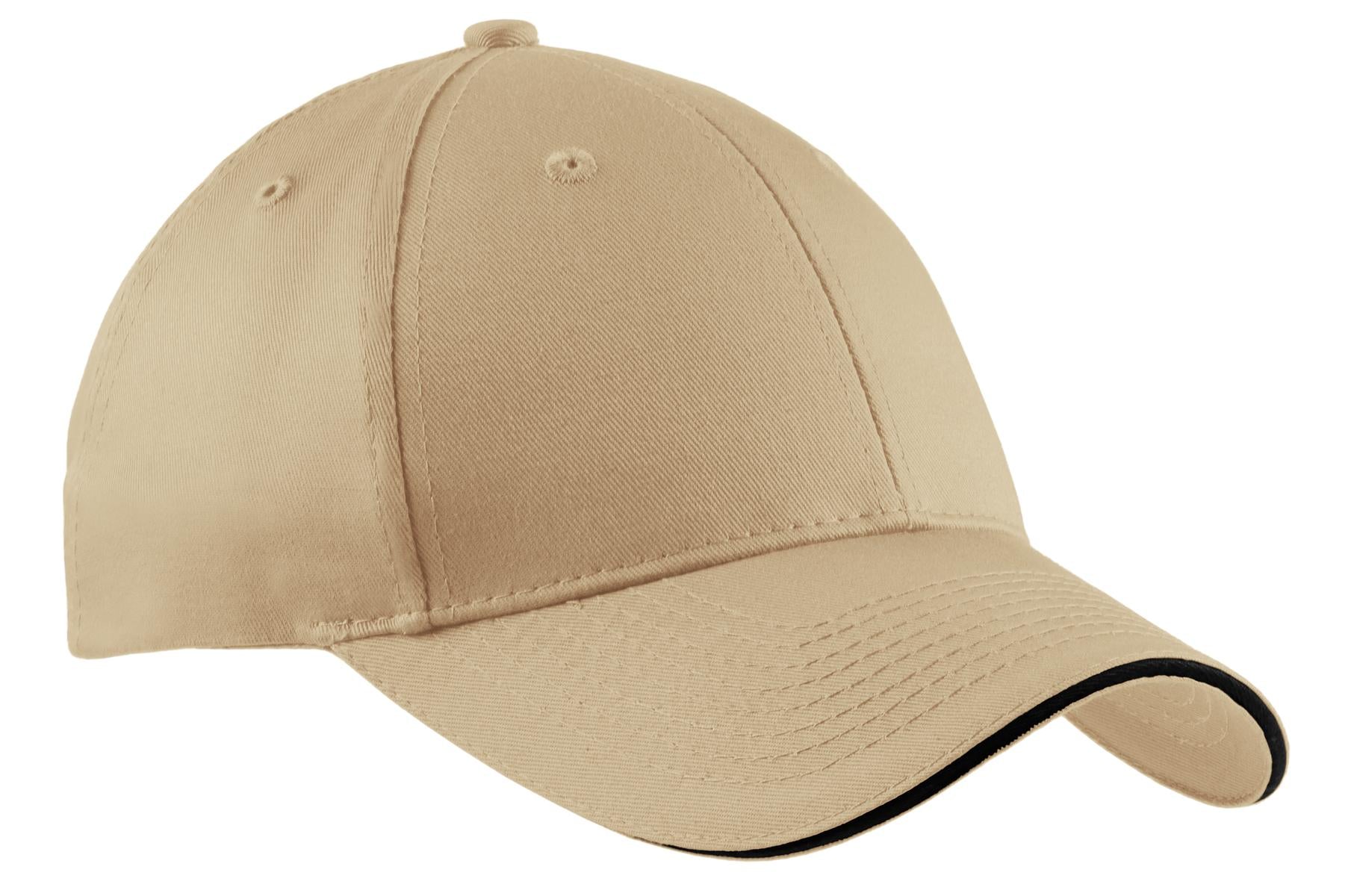 Custom Embroidery or DTF Print - Port Authority ®  Cotton Twill Sandwich Bill Cap.  CP85