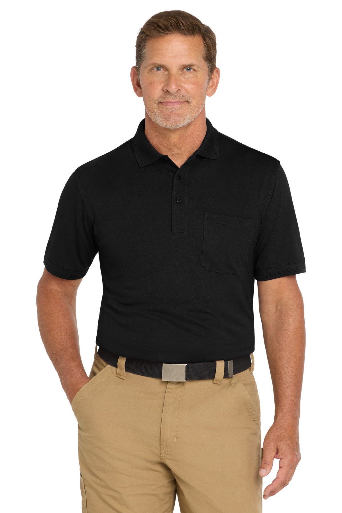Custom Embroidery or DTF Print - CornerStone  ®  Industrial Snag-Proof Pique Pocket Polo. CS4020P