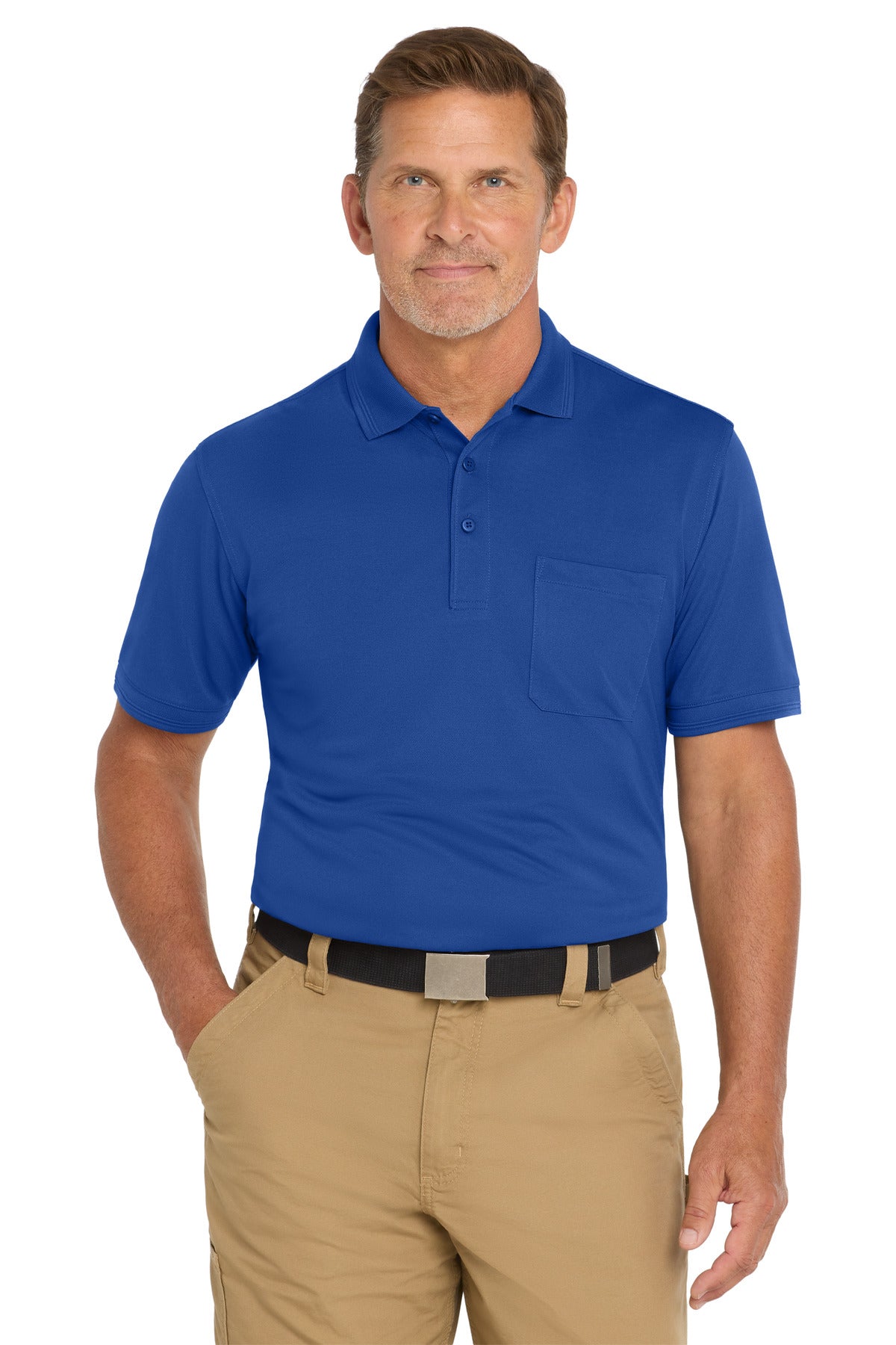 Custom Embroidery or DTF Print - CornerStone  ®  Industrial Snag-Proof Pique Pocket Polo. CS4020P