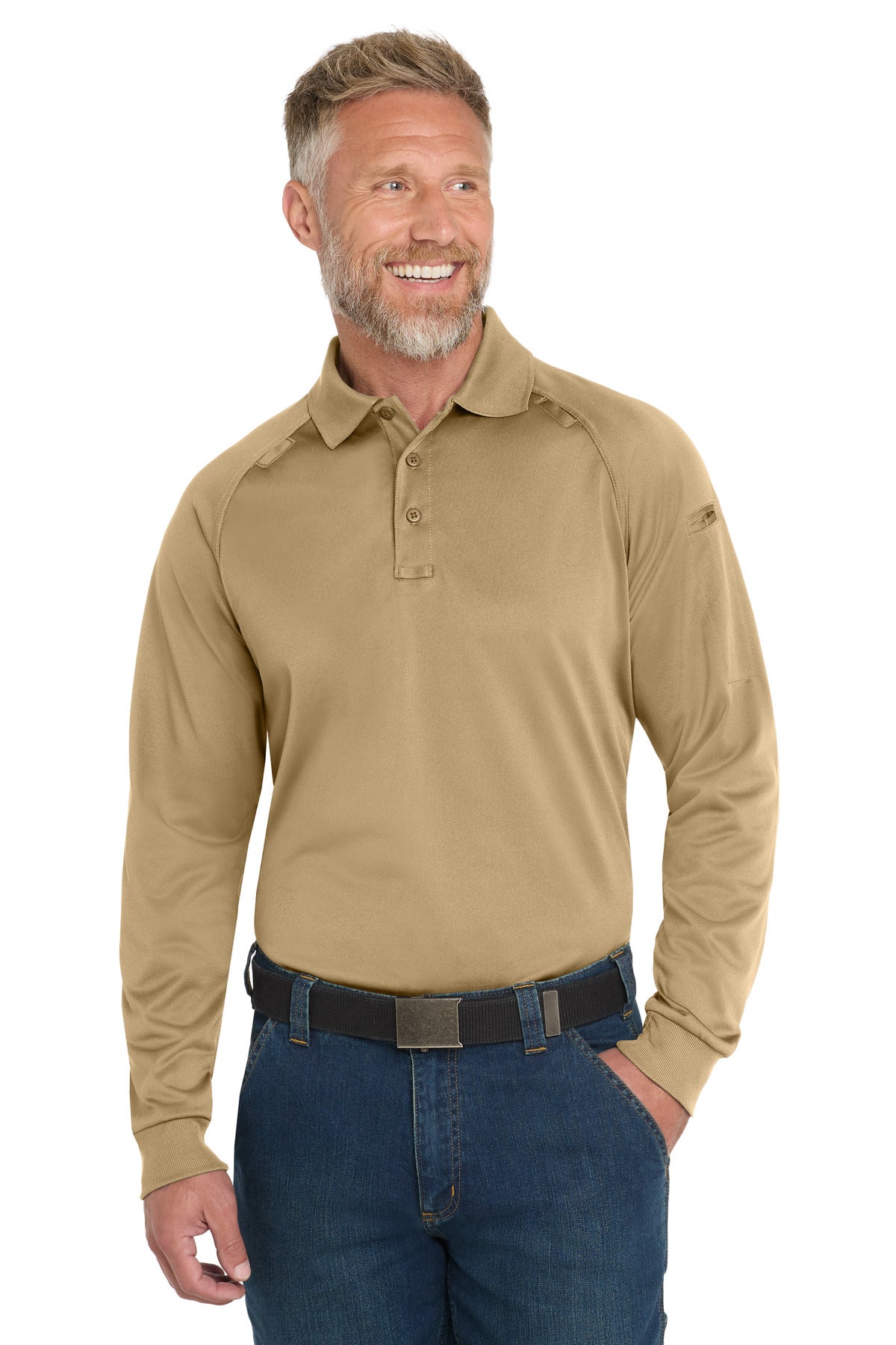 Custom Embroidery or DTF Print - CornerStone ®  - Select Long Sleeve Snag-Proof Tactical Polo. CS410LS