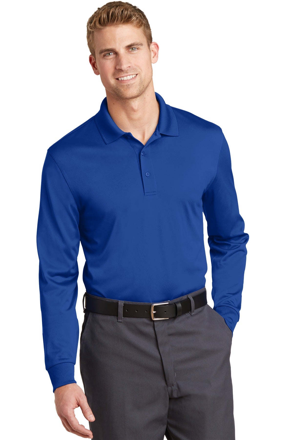 Custom Embroidery or DTF Print - CornerStone ®  Select Snag-Proof Long Sleeve Polo. CS412LS