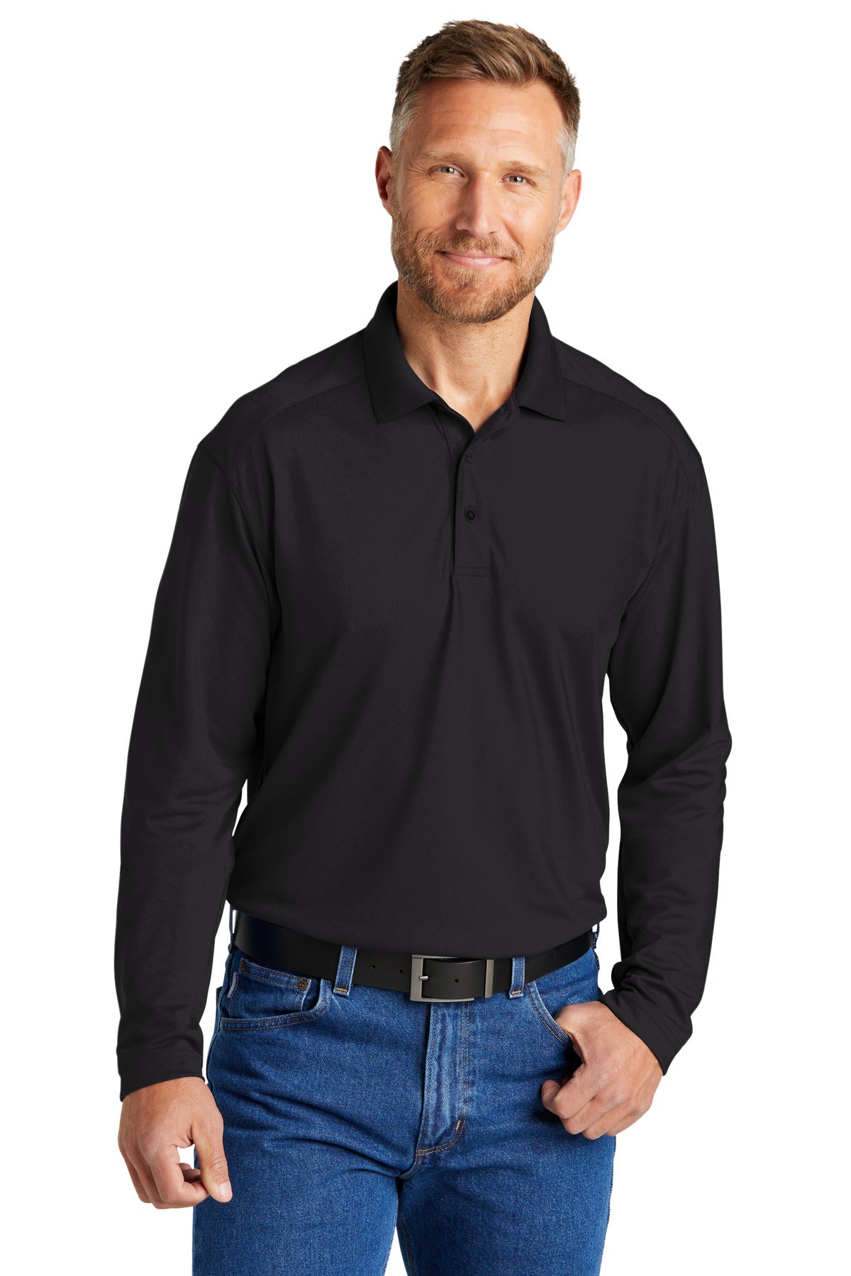 Custom Embroidery or DTF Print - CornerStone ®  Select Lightweight Snag-Proof Long Sleeve Polo CS418LS