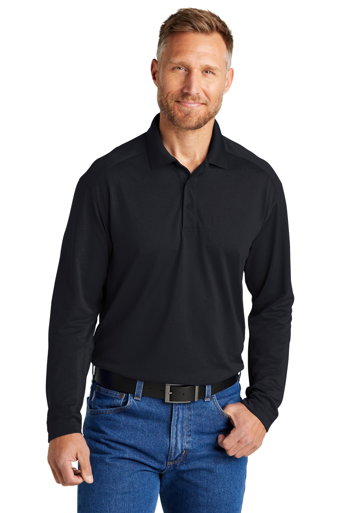 Custom Embroidery or DTF Print - CornerStone ®  Select Lightweight Snag-Proof Long Sleeve Polo CS418LS