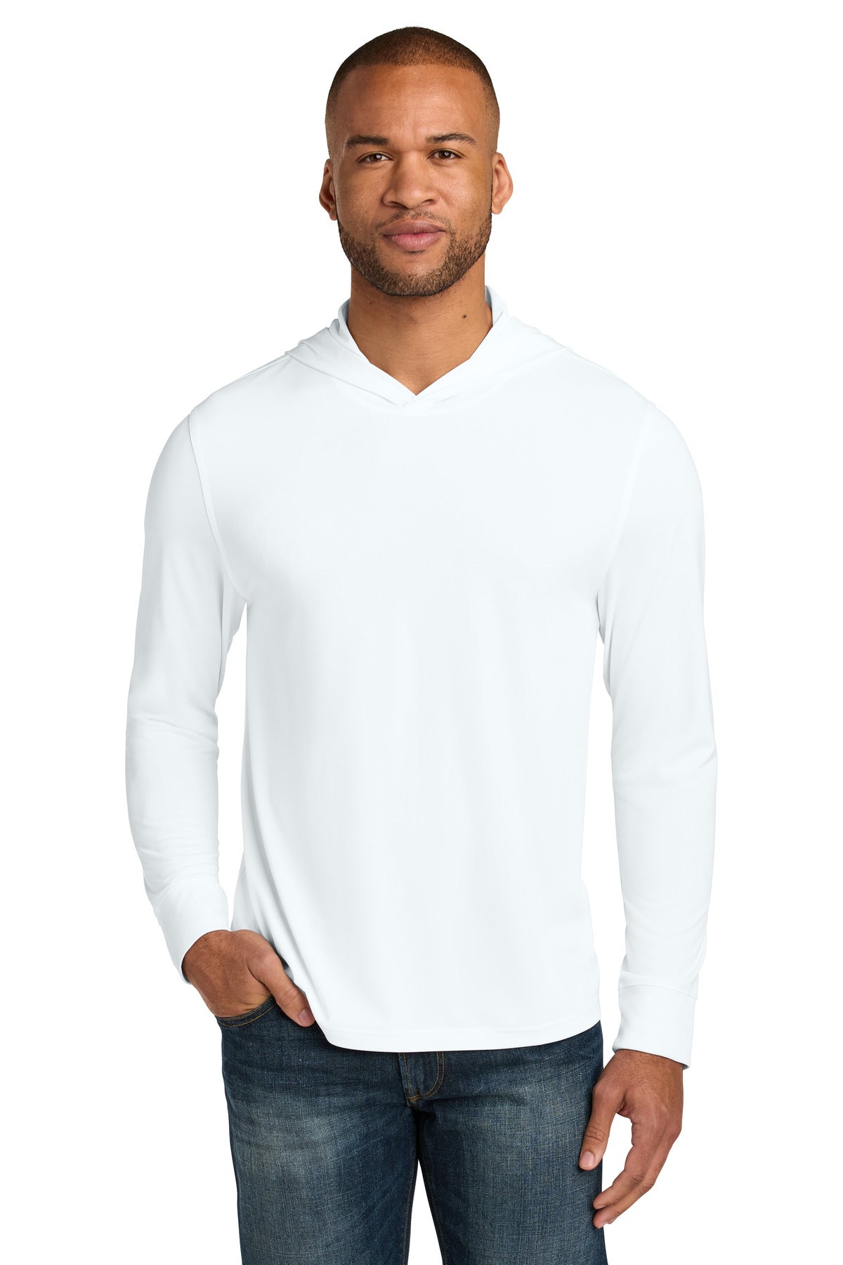 Custom Embroidery or DTF Print - CornerStone ®  Workwear Pro Long Sleeve Hooded Tee CS440LSH