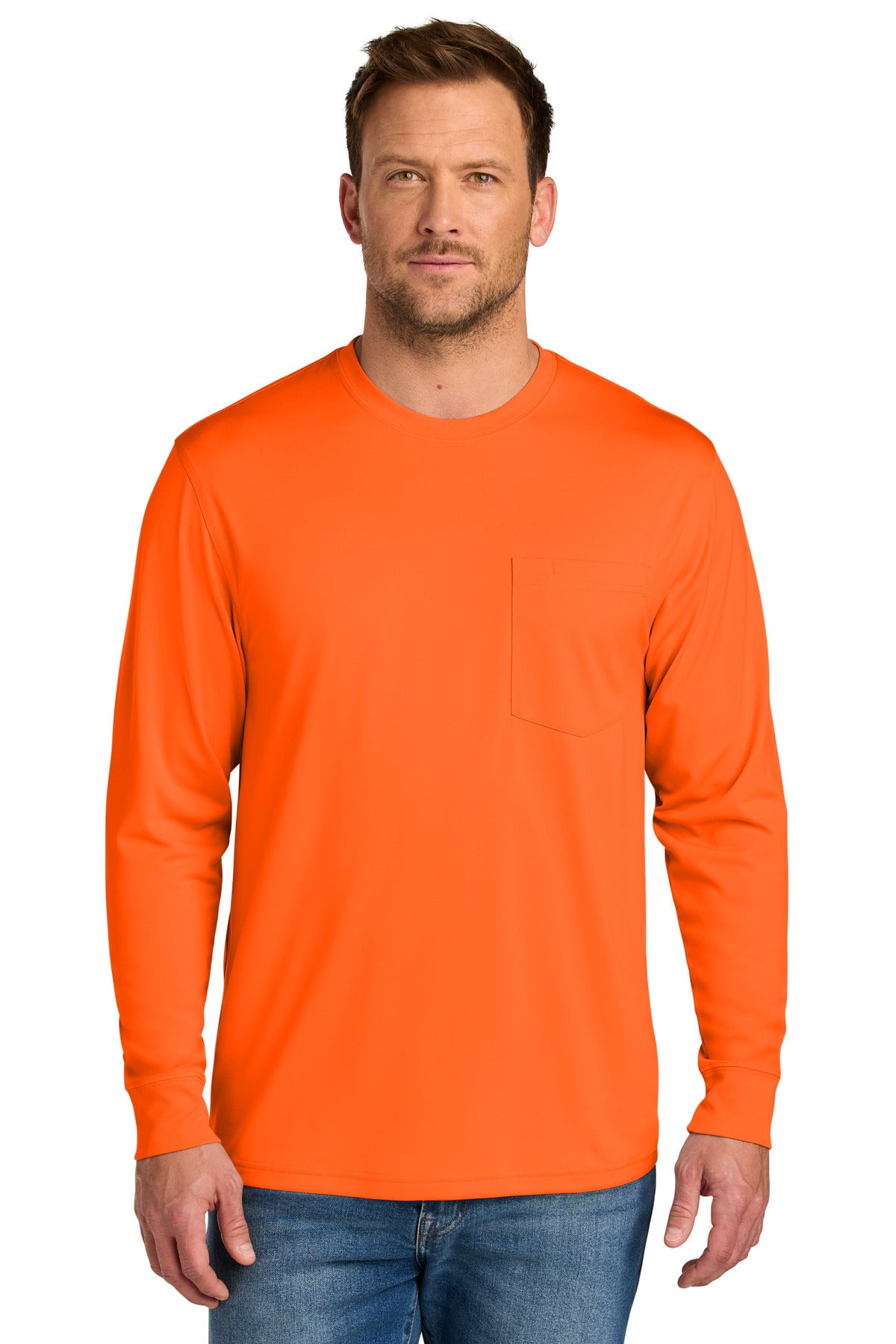 Custom Embroidery or DTF Print - CornerStone ®  Workwear Pro Long Sleeve Pocket Tee CS440LSP