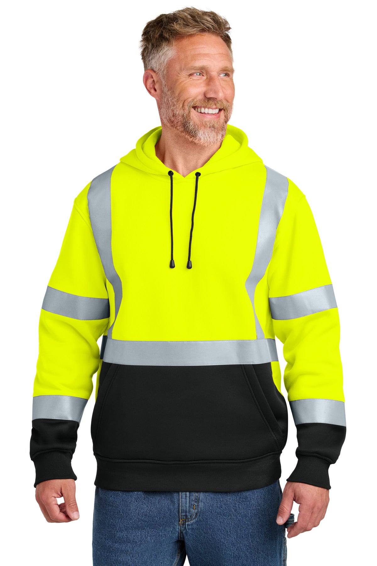 Custom Embroidery or DTF Print - CornerStone ®  ANSI 107 Class 3 Heavy-Duty Fleece Pullover Hoodie CSF301