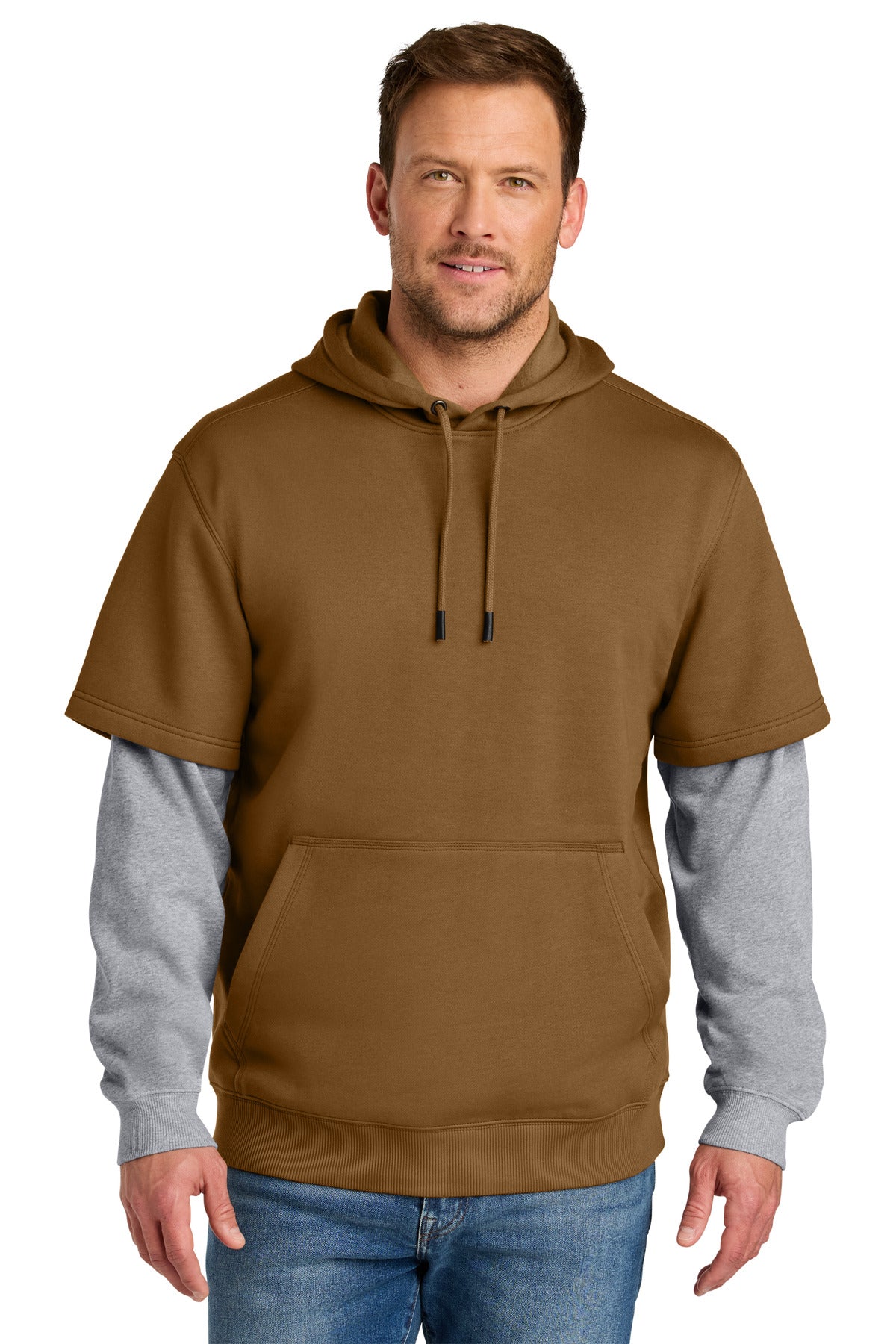 Custom Embroidery or DTF Print - CornerStone ®  Tough Fleece Layered Hoodie CSF632