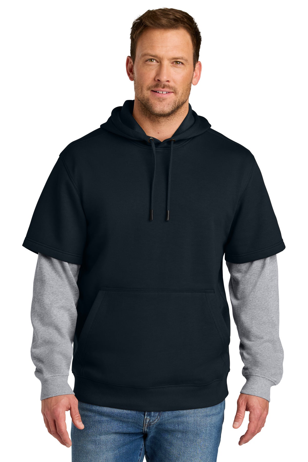 Custom Embroidery or DTF Print - CornerStone ®  Tough Fleece Layered Hoodie CSF632