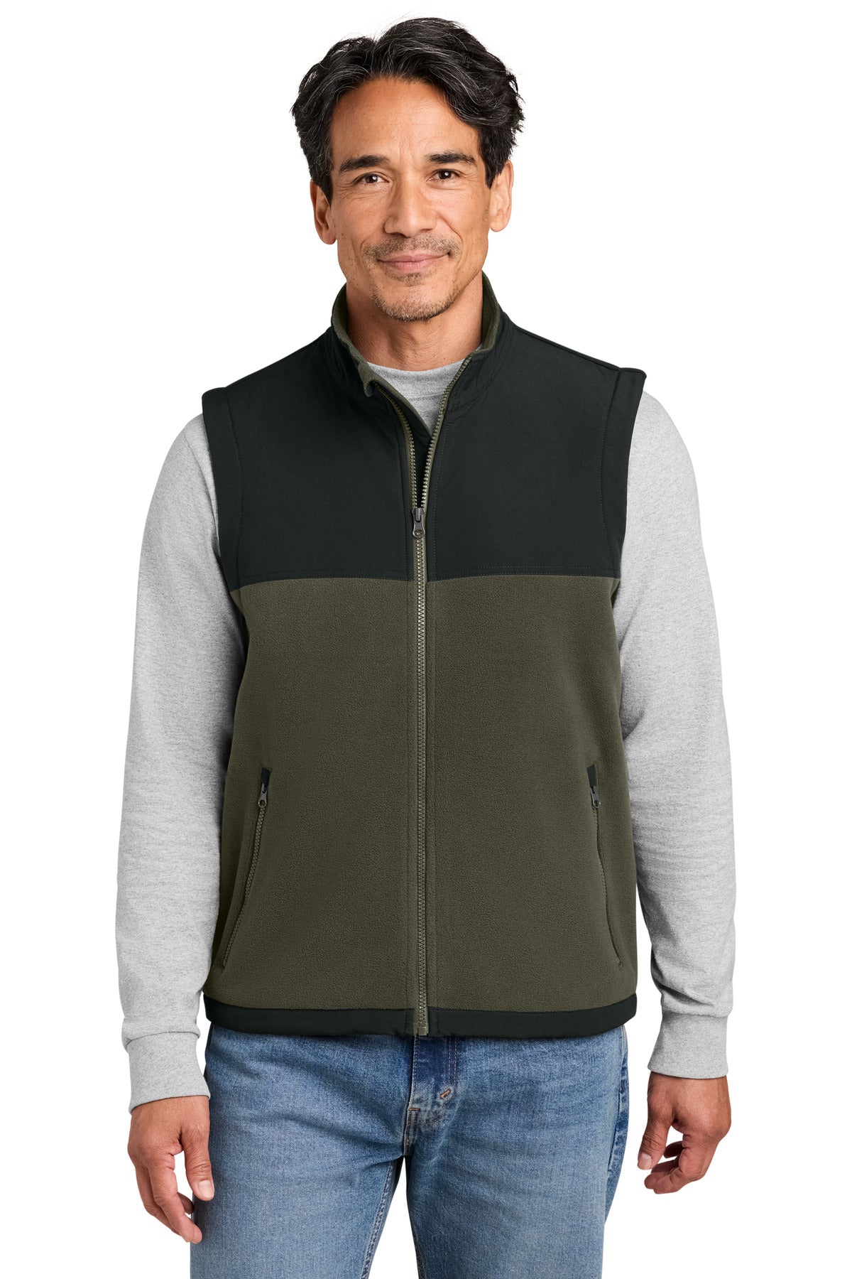 Custom Embroidery or DTF Print - CornerStone ®  Fleece Overlay Vest CSF751