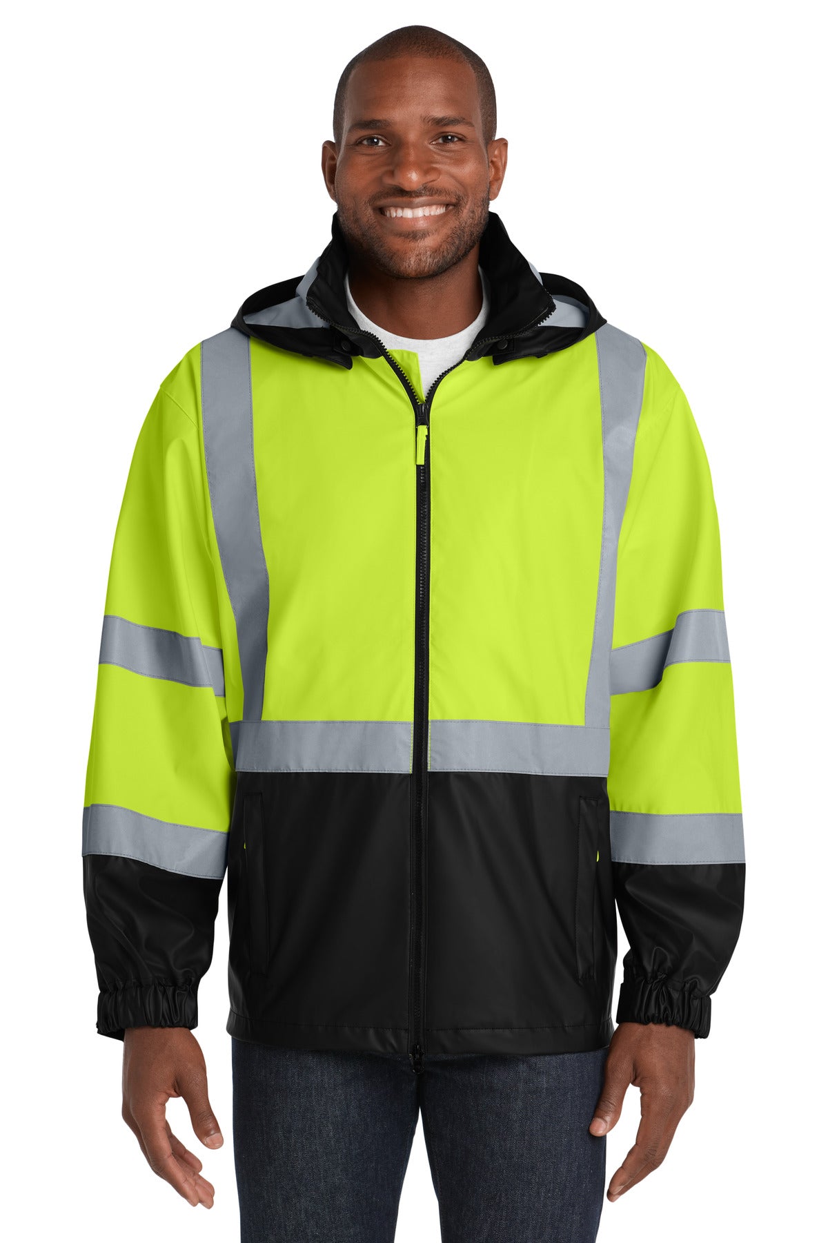 Custom Embroidery or DTF Print - CornerStone ®  - ANSI 107 Class 3 Safety Windbreaker. CSJ25