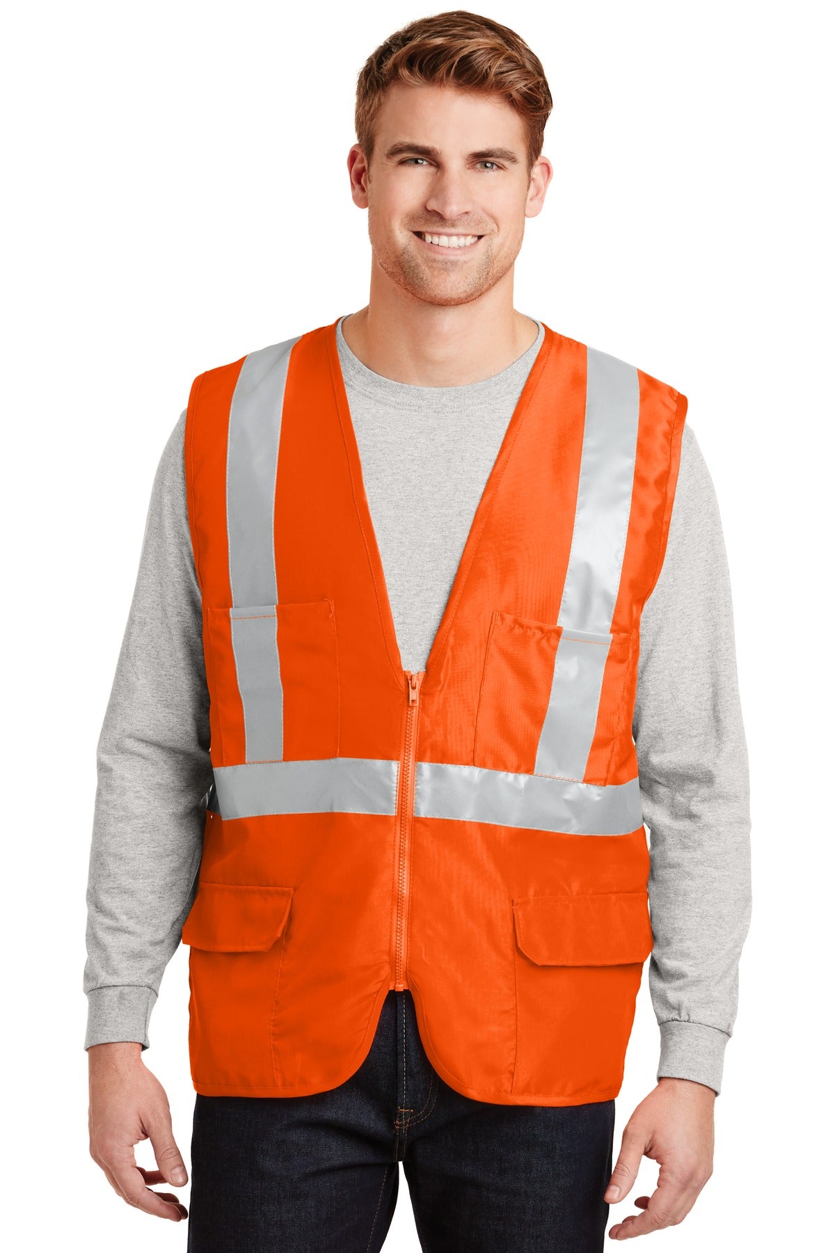 Custom Embroidery or DTF Print - CornerStone ®  - ANSI 107 Class 2 Mesh Back Safety Vest. CSV405
