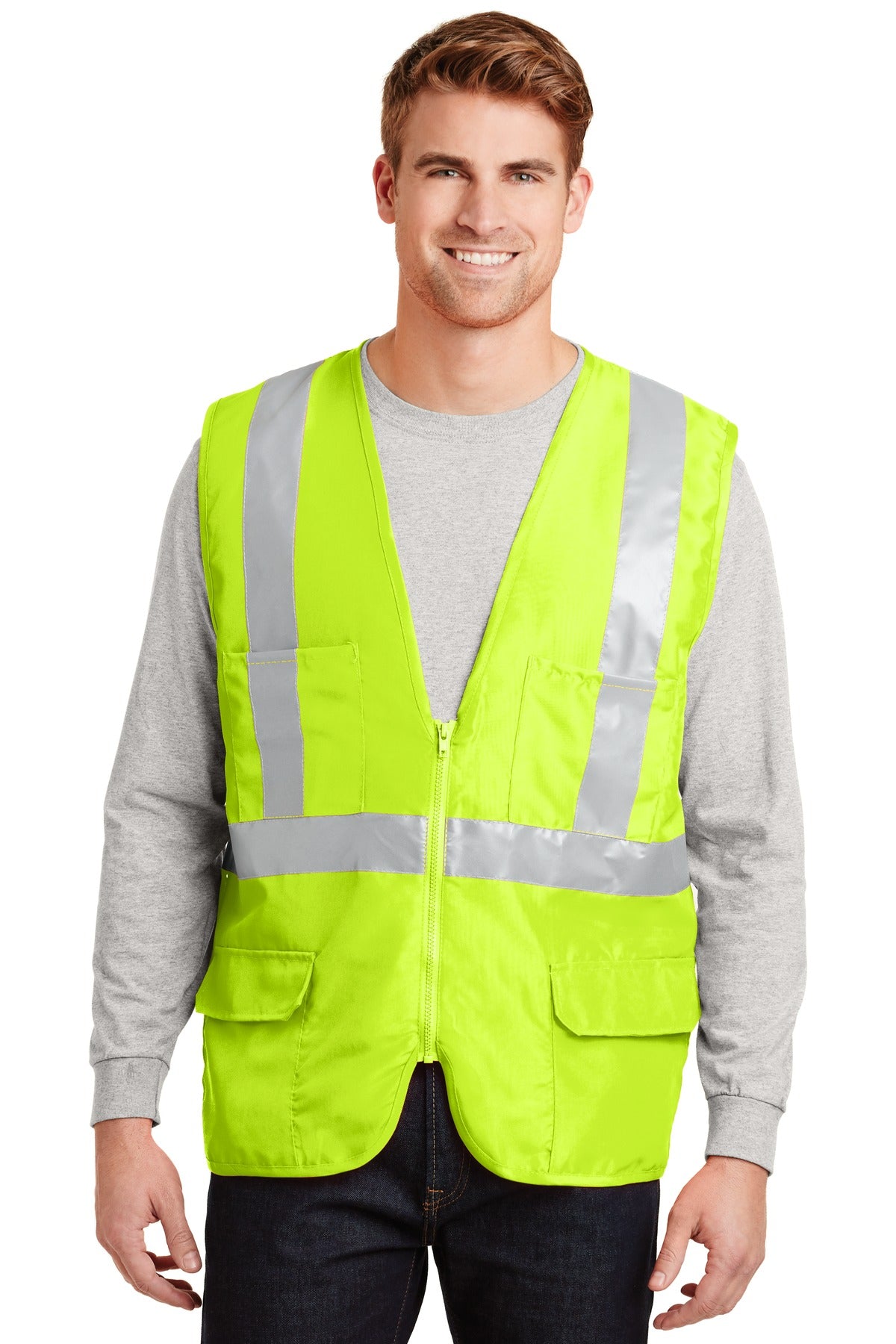 Custom Embroidery or DTF Print - CornerStone ®  - ANSI 107 Class 2 Mesh Back Safety Vest. CSV405