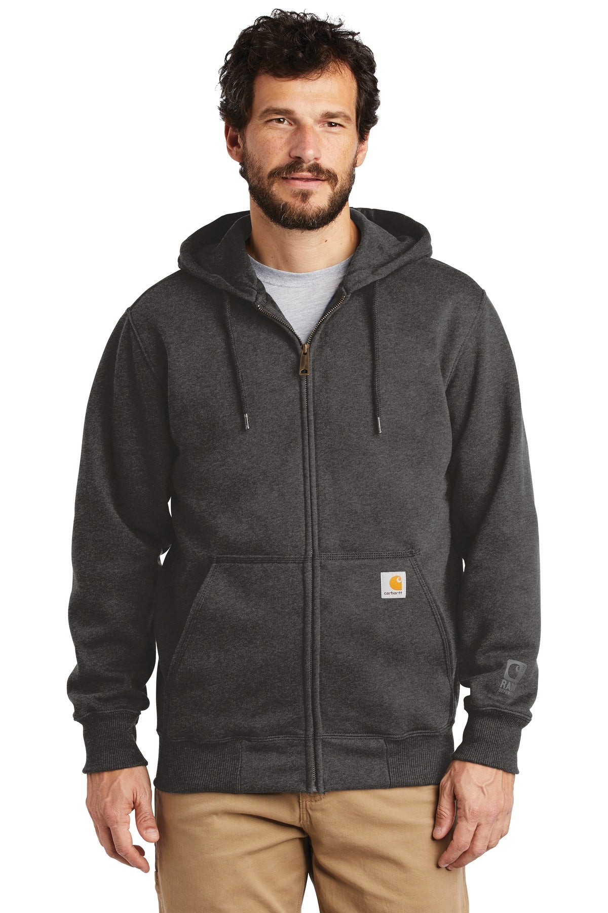 Custom Embroidered - Carhartt  ®  Rain Defender  ®  Paxton Heavyweight Hooded Zip-Front Sweatshirt. CT100614