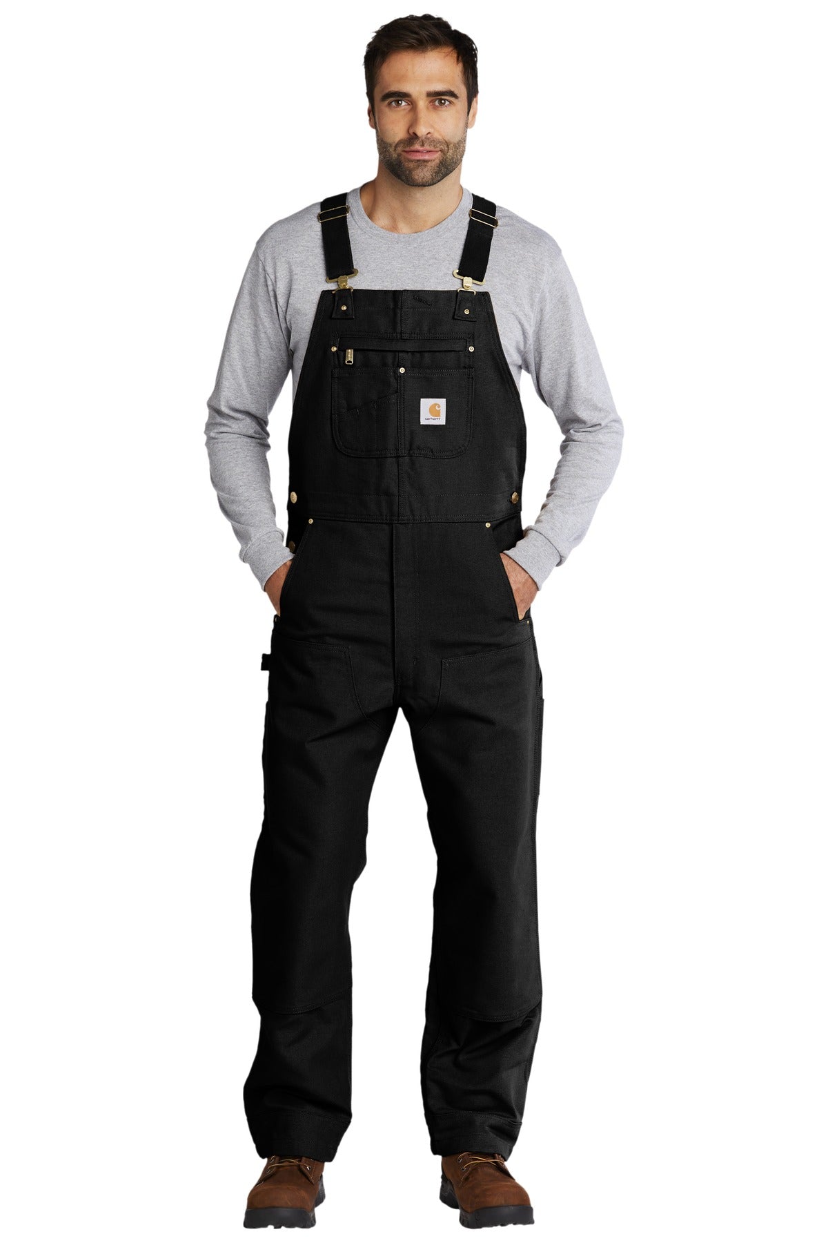 Custom Embroidered - Carhartt ®  Duck Unlined Bib Overalls. CT102776