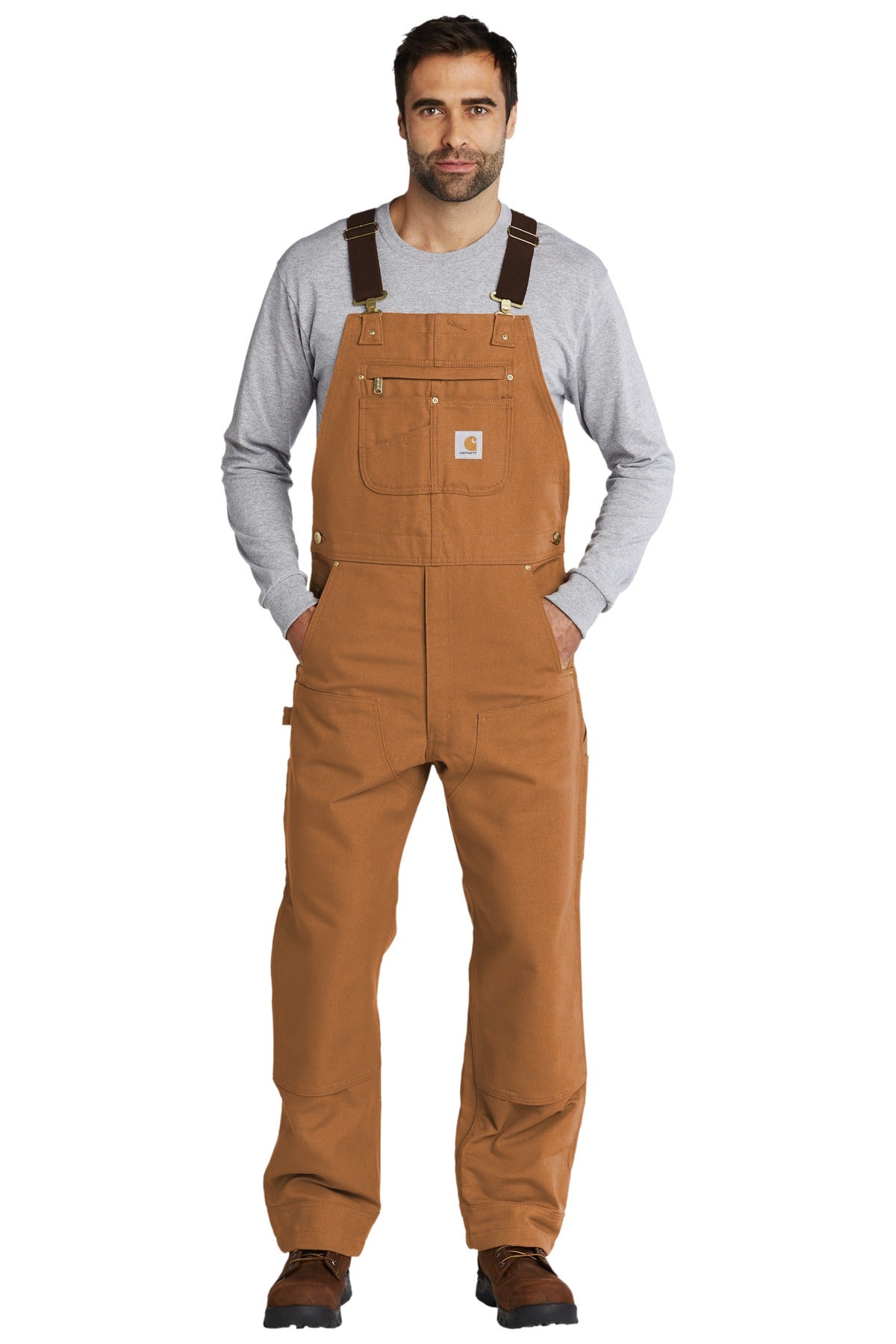Custom Embroidered - Carhartt© Duck Unlined Bib Overalls. CT102776