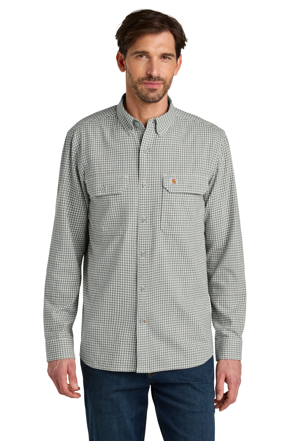 Custom Embroidered - Carhartt ®  Rugged Flex ®  Plaid Long Sleeve Shirt CT107109