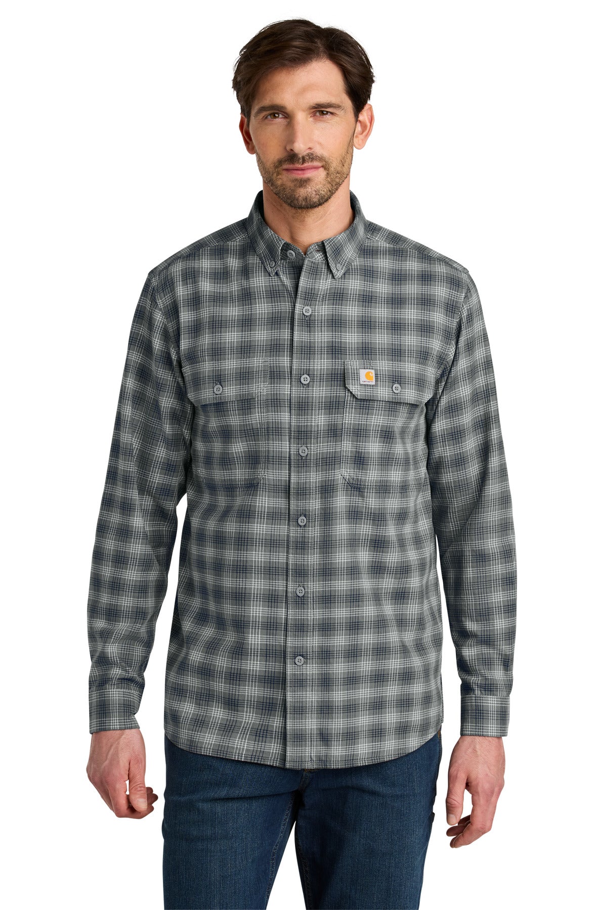 Custom Embroidered - Carhartt ®  Rugged Flex ®  Plaid Long Sleeve Shirt CT107109