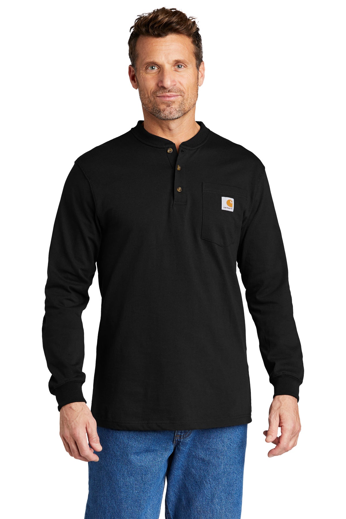 Custom Embroidered - Carhartt ®  Long Sleeve Henley T-Shirt CTK128