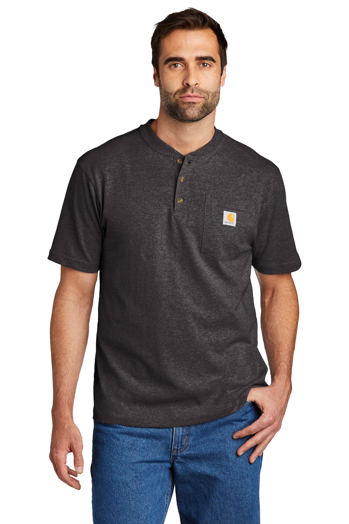 Custom Embroidered - Carhartt ®  Short Sleeve Henley T-Shirt CTK84