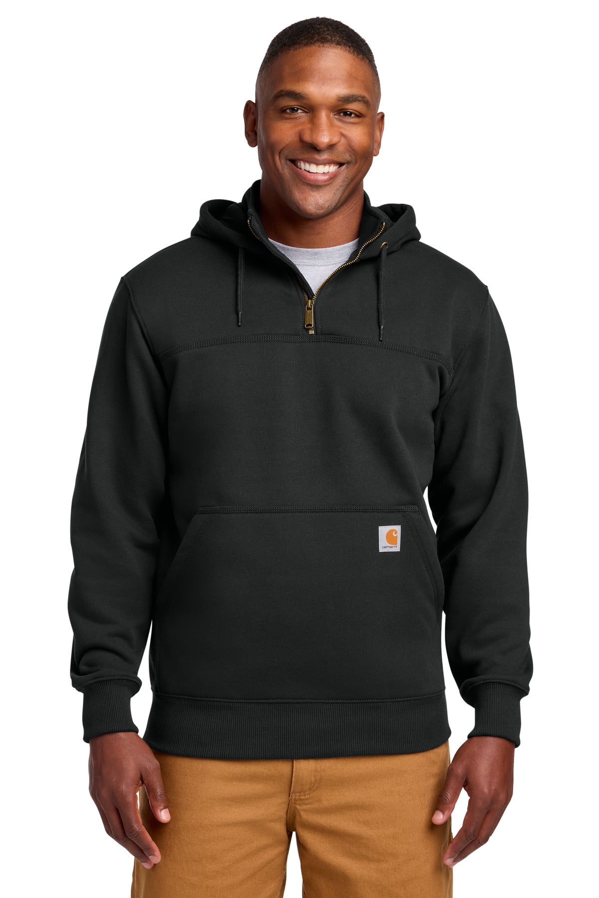 Custom Embroidered or DTF Printed - Carhartt ®  Tall Rain Defender ®  Paxton Heavyweight Hooded Zip Mock Sweatshirt CTT100617