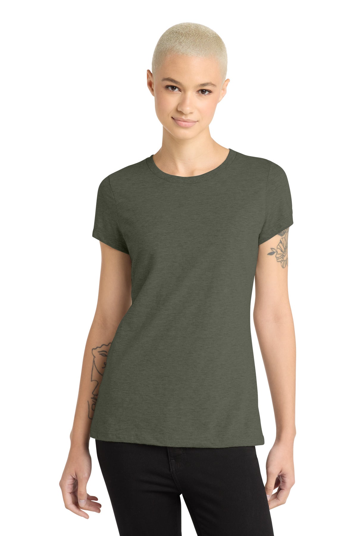 Custom Embroidery or DTF Print - District  ®  Women's Perfect Blend ®  CVC Tee. DM108L