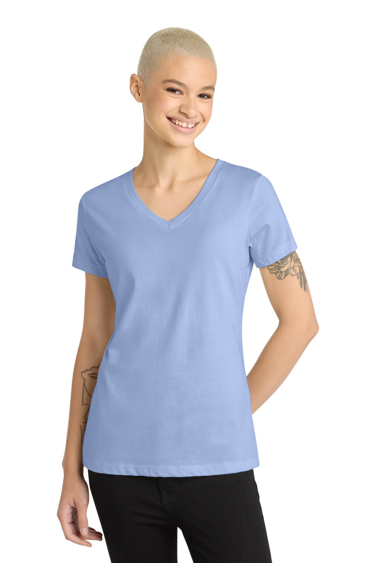 Custom Embroidery or DTF Print - District ®  - Women's Perfect Weight ®  V-Neck Tee. DM1170L