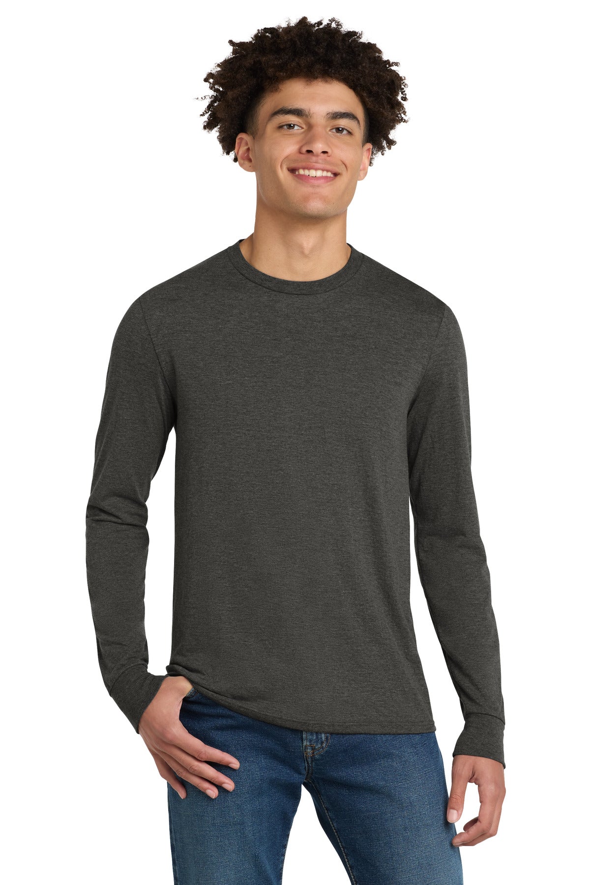 Custom Embroidery or DTF Print - District ®  Perfect Tri ®  Long Sleeve Tee . DM132