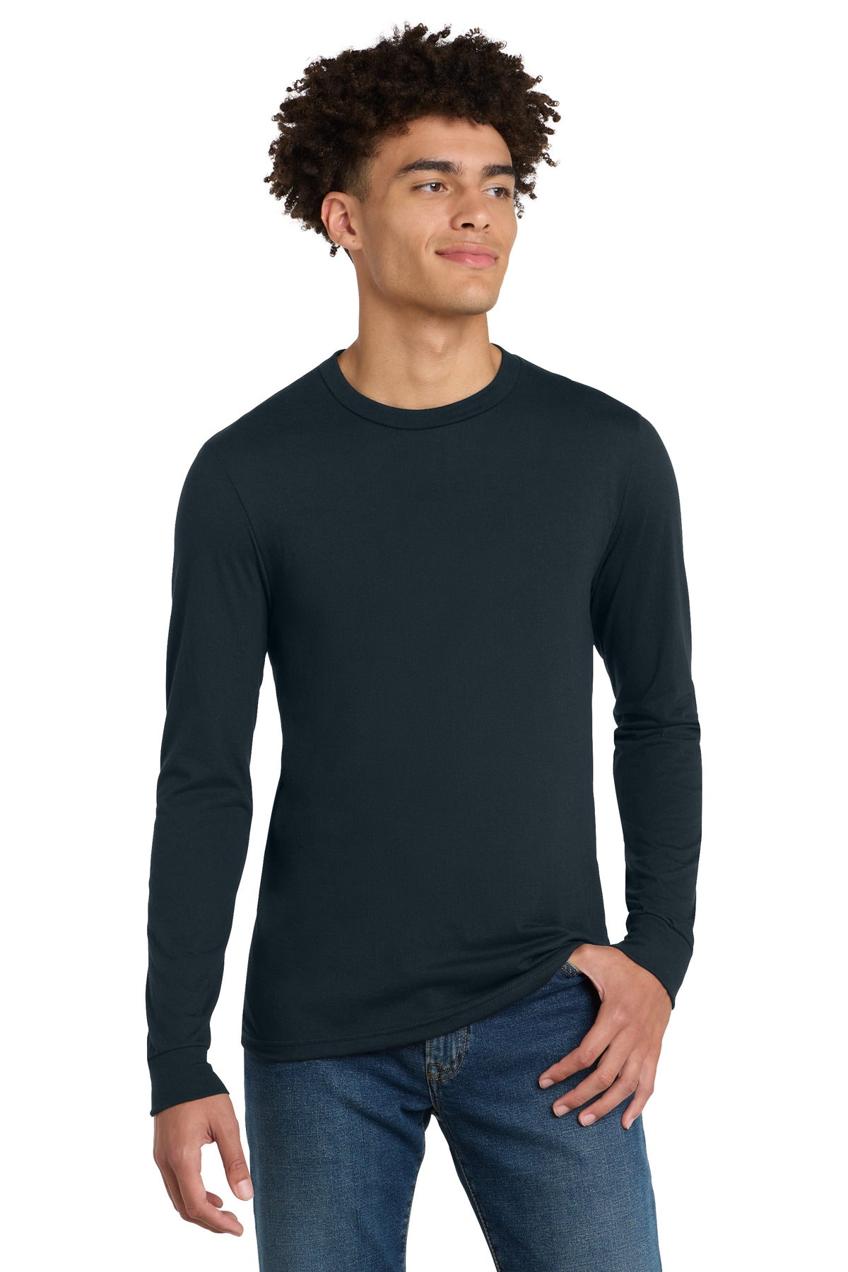 Custom Embroidery or DTF Print - District ®  Perfect Tri ®  Long Sleeve Tee . DM132