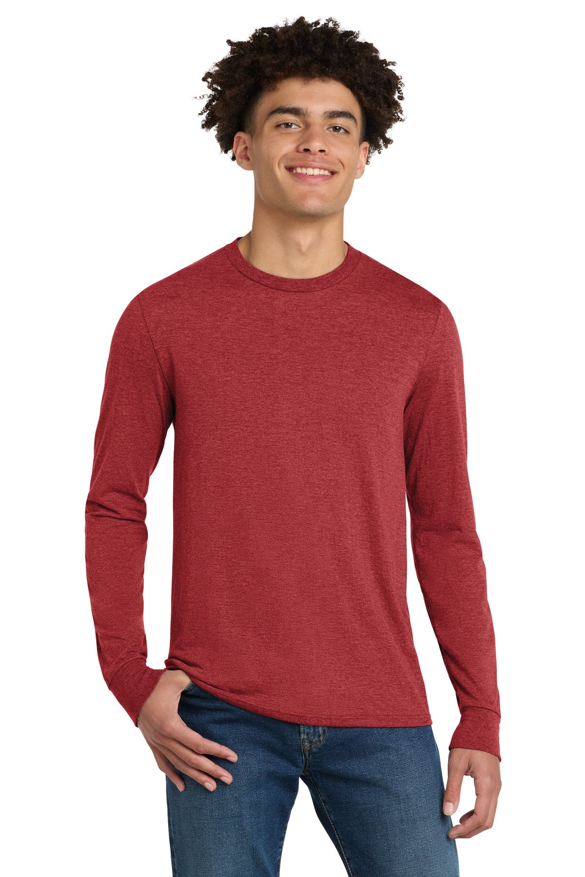 Custom Embroidery or DTF Print - District ®  Perfect Tri ®  Long Sleeve Tee . DM132