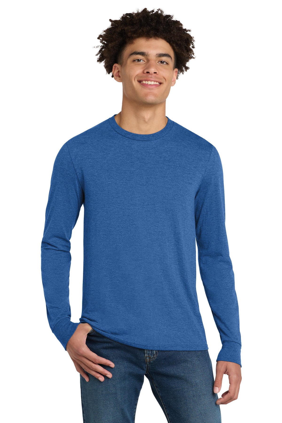 Custom Embroidery or DTF Print - District ®  Perfect Tri ®  Long Sleeve Tee . DM132