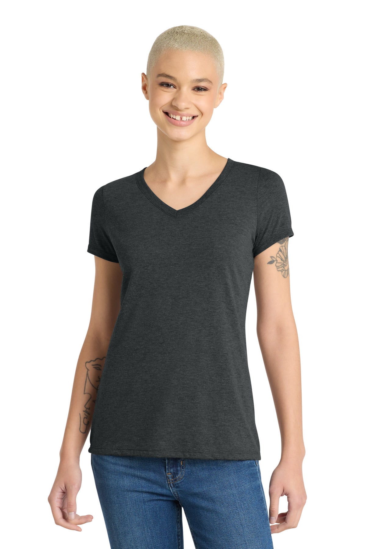 Custom Embroidery or DTF Print - District ®  Women's Perfect Tri ®  V-Neck Tee. DM1350L