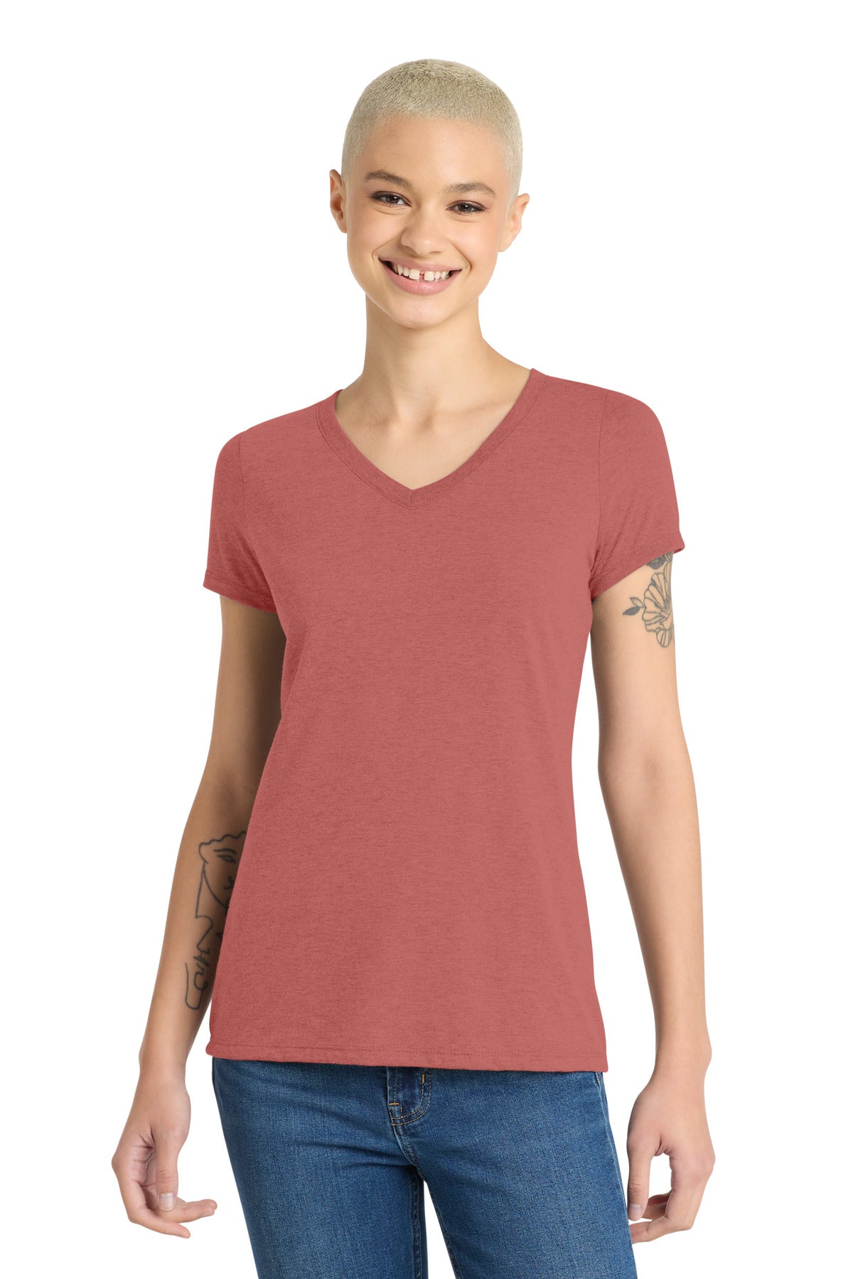 Custom Embroidery or DTF Print - District ®  Women's Perfect Tri ®  V-Neck Tee. DM1350L