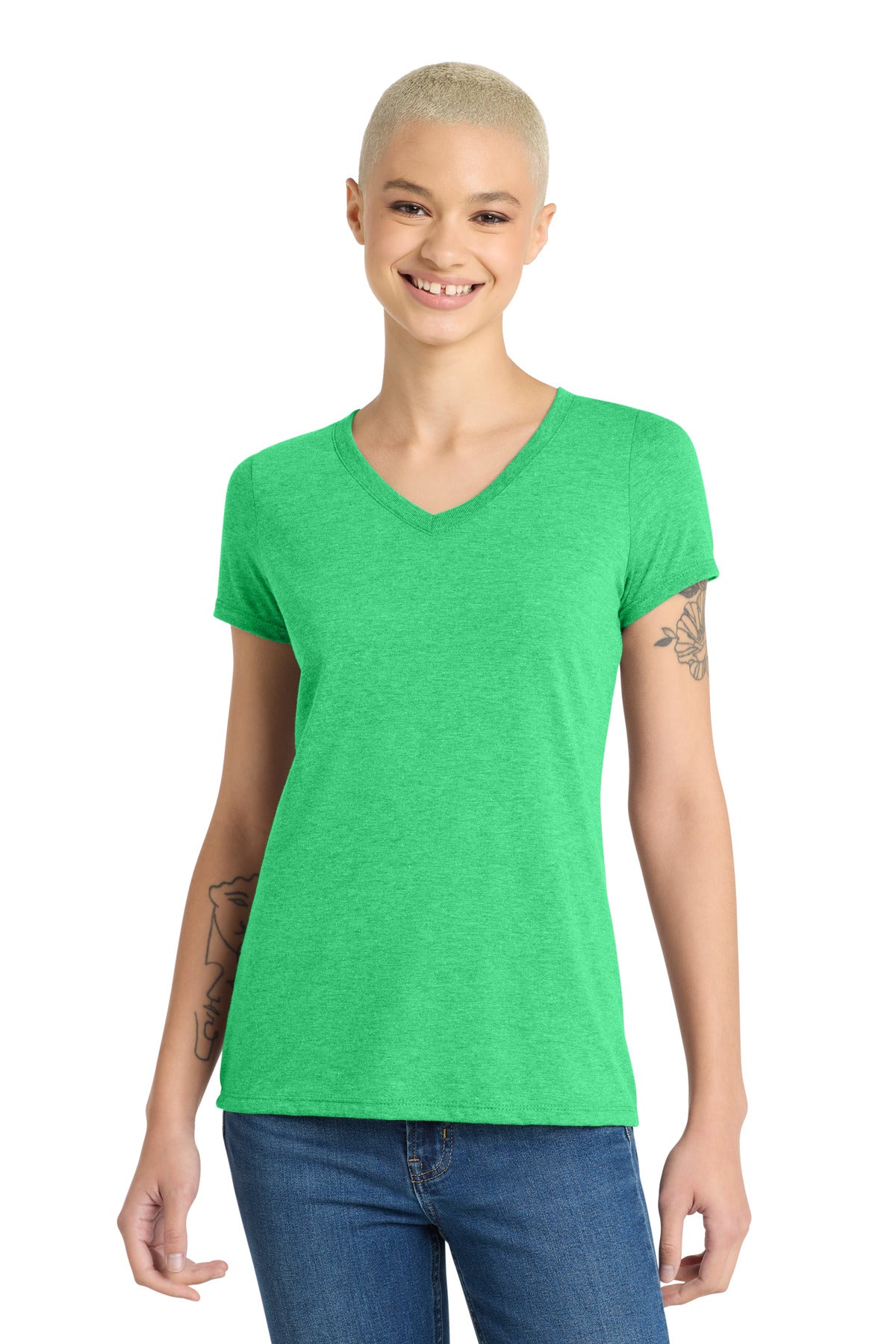 Custom Embroidery or DTF Print - District ®  Women's Perfect Tri ®  V-Neck Tee. DM1350L