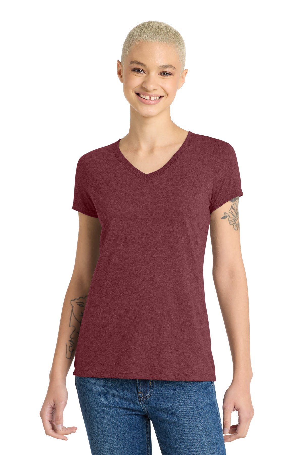 Custom Embroidery or DTF Print - District ®  Women's Perfect Tri ®  V-Neck Tee. DM1350L