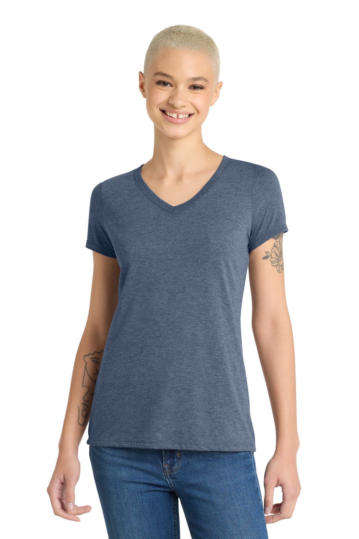 Custom Embroidery or DTF Print - District ®  Women's Perfect Tri ®  V-Neck Tee. DM1350L