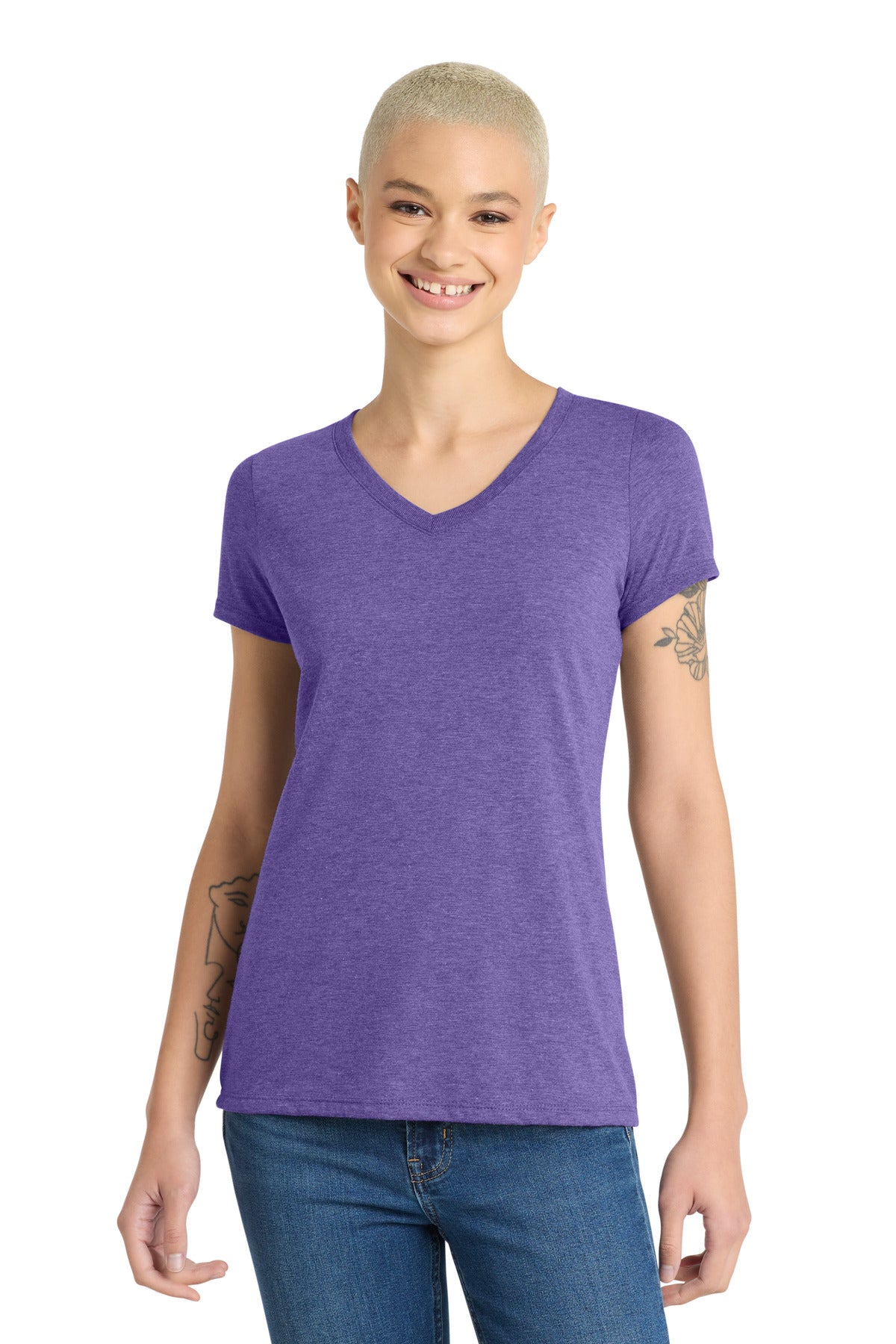 Custom Embroidery or DTF Print - District ®  Women's Perfect Tri ®  V-Neck Tee. DM1350L