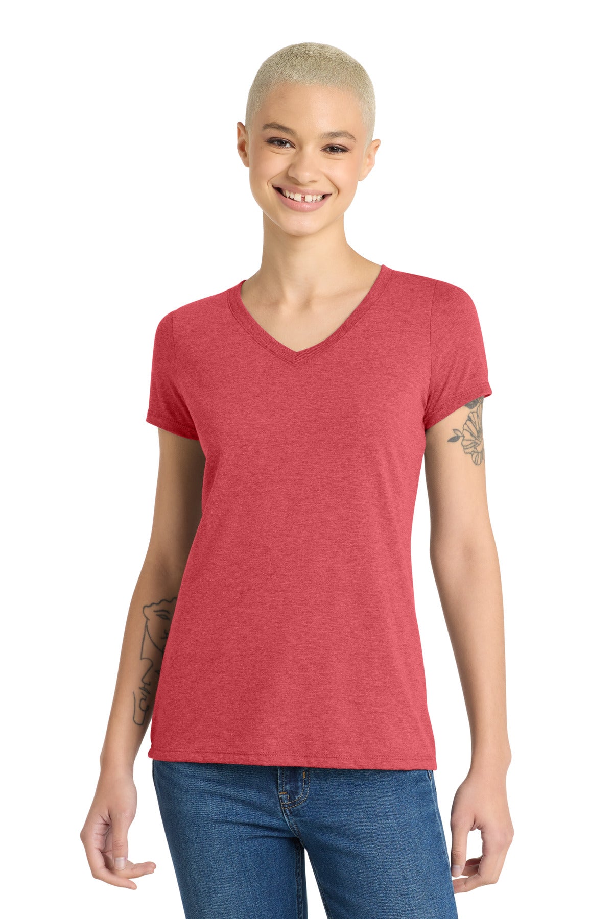 Custom Embroidery or DTF Print - District ®  Women's Perfect Tri ®  V-Neck Tee. DM1350L