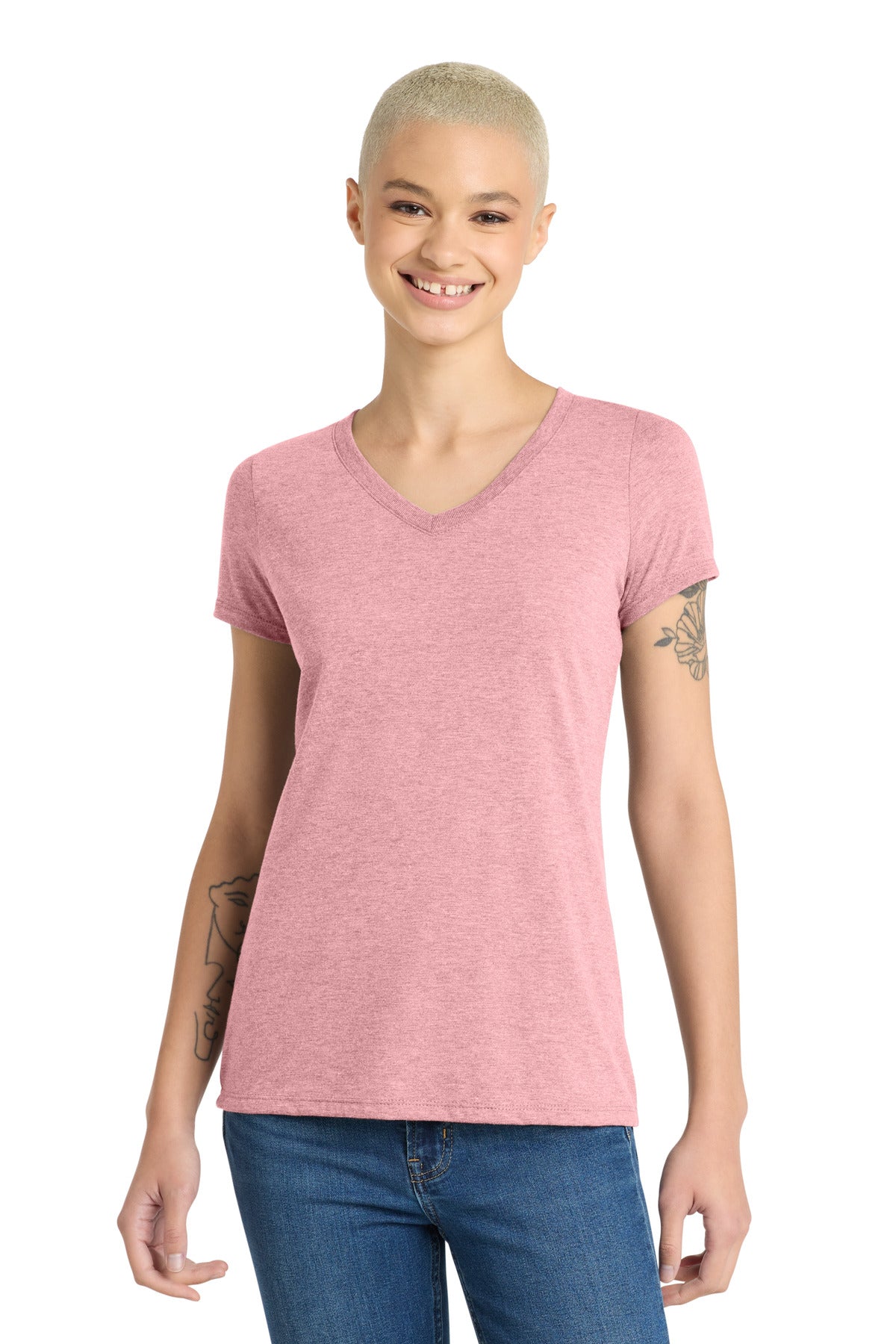 Custom Embroidery or DTF Print - District ®  Women's Perfect Tri ®  V-Neck Tee. DM1350L