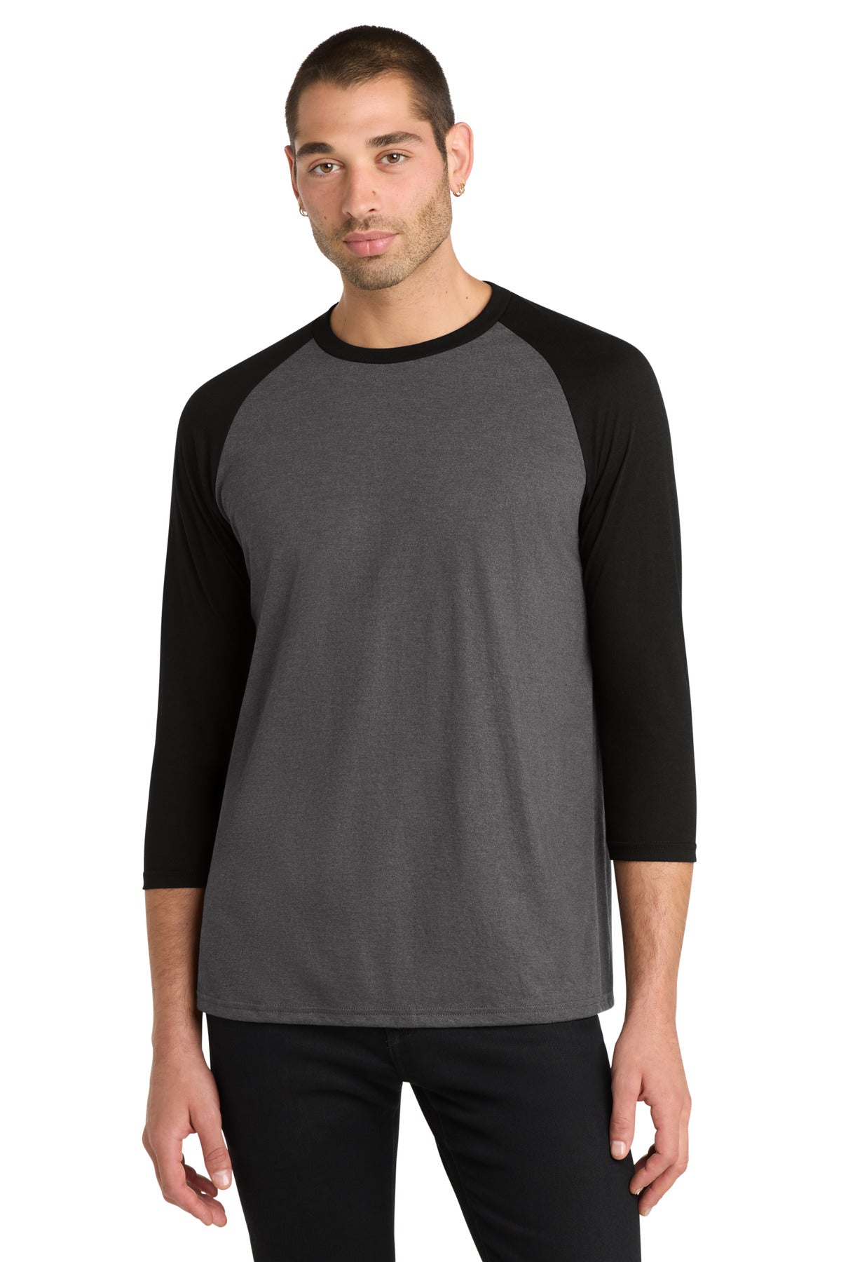 Custom Embroidery or DTF Print - District  ®  Perfect Tri ®  3/4-Sleeve Raglan. DM136