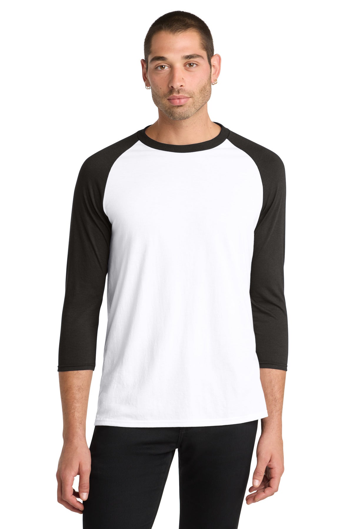 Custom Embroidery or DTF Print - District  ®  Perfect Tri ®  3/4-Sleeve Raglan. DM136