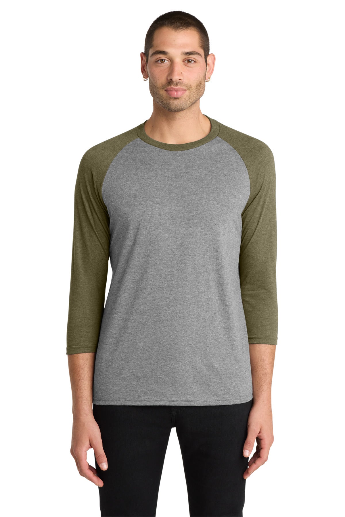 Custom Embroidery or DTF Print - District  ®  Perfect Tri ®  3/4-Sleeve Raglan. DM136