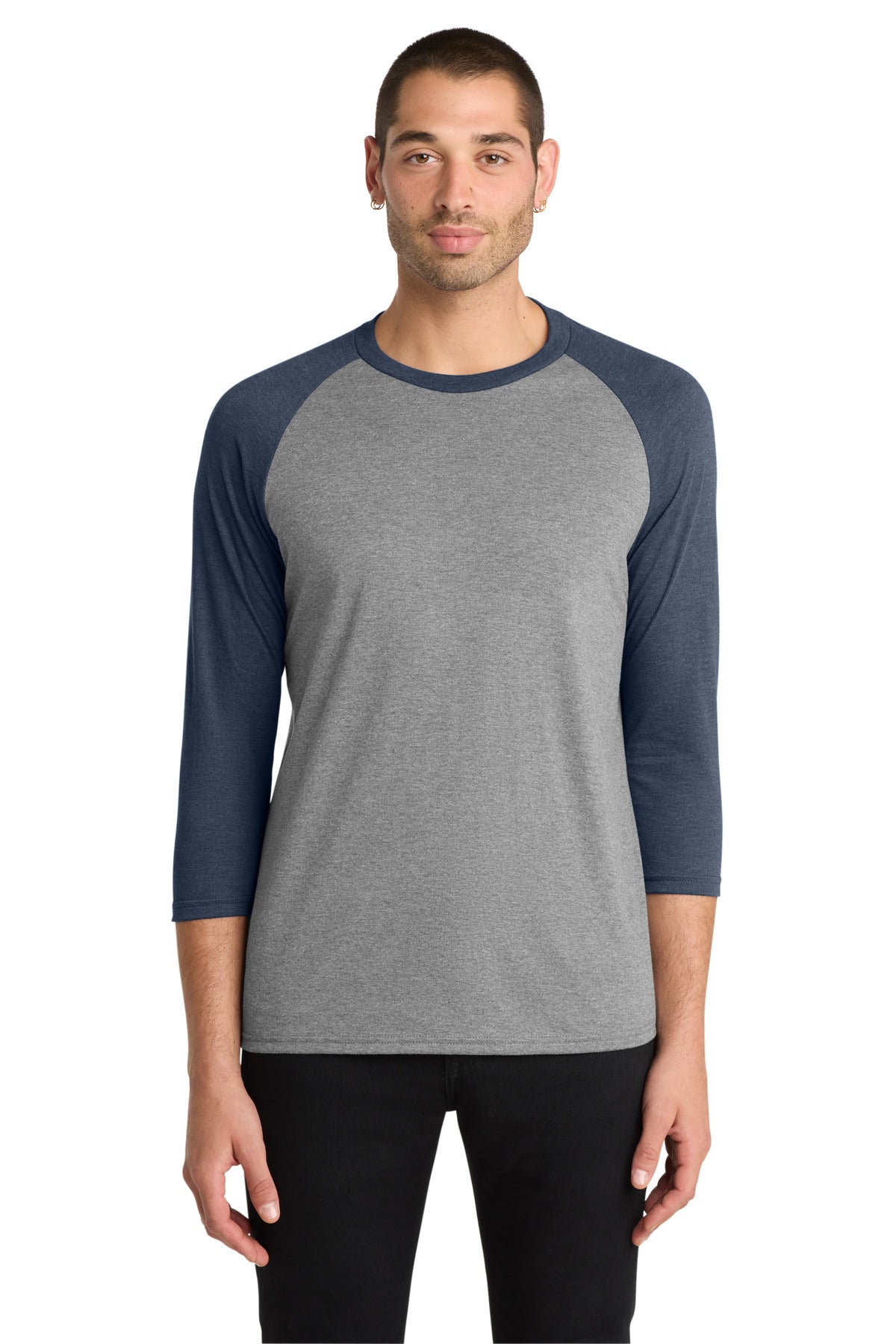 Custom Embroidery or DTF Print - District  ®  Perfect Tri ®  3/4-Sleeve Raglan. DM136
