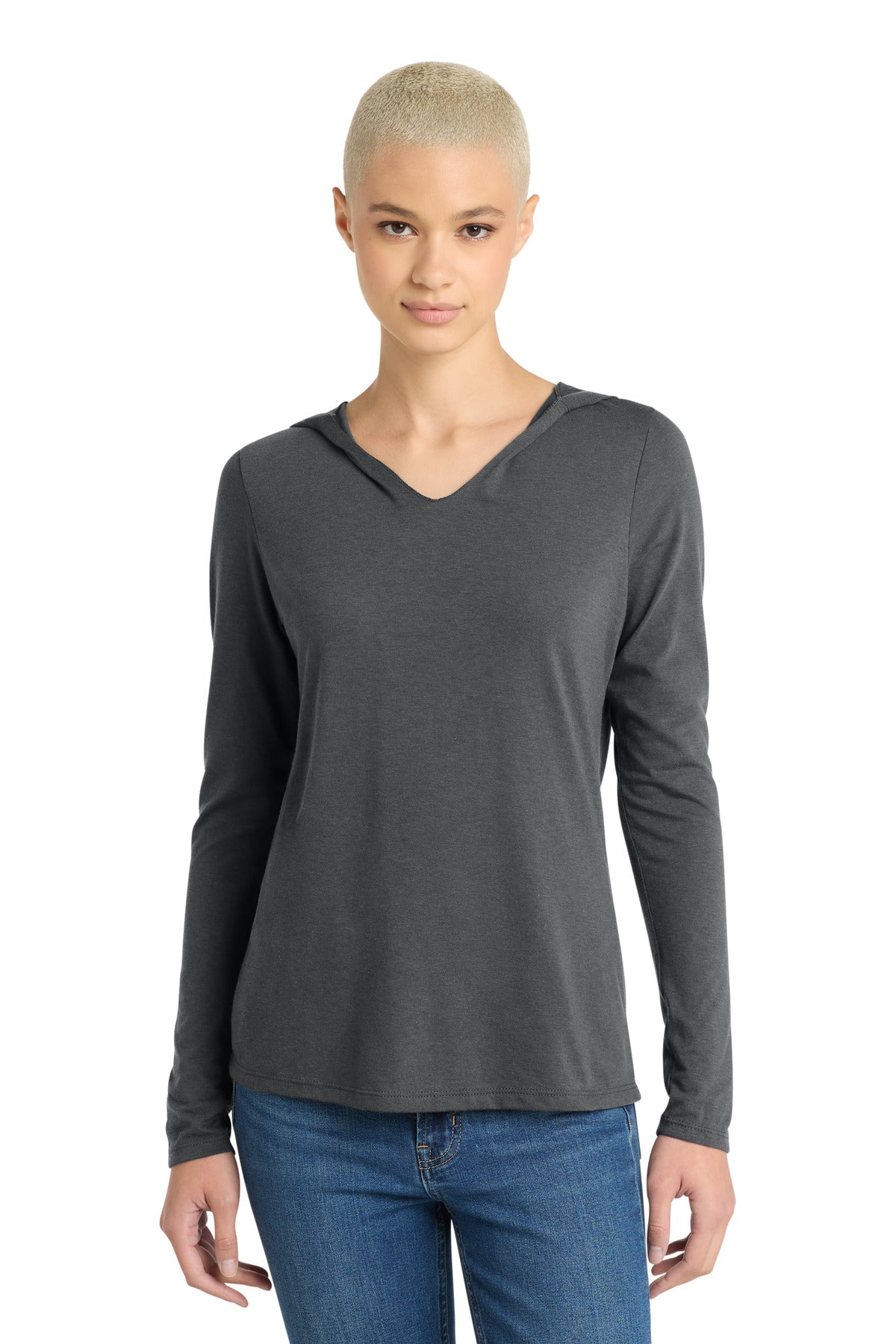 Custom Embroidery or DTF Print - District ®  Women's Perfect Tri ®  Long Sleeve Hoodie. DM139L