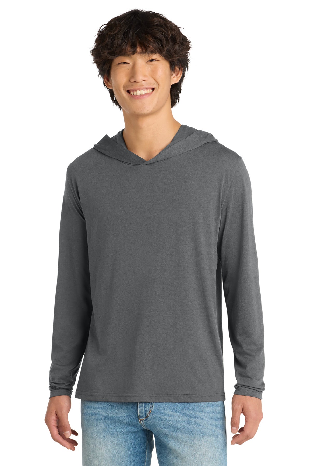 Custom Embroidery or DTF Print - District ®  Perfect Tri ®  Long Sleeve Hoodie. DM139