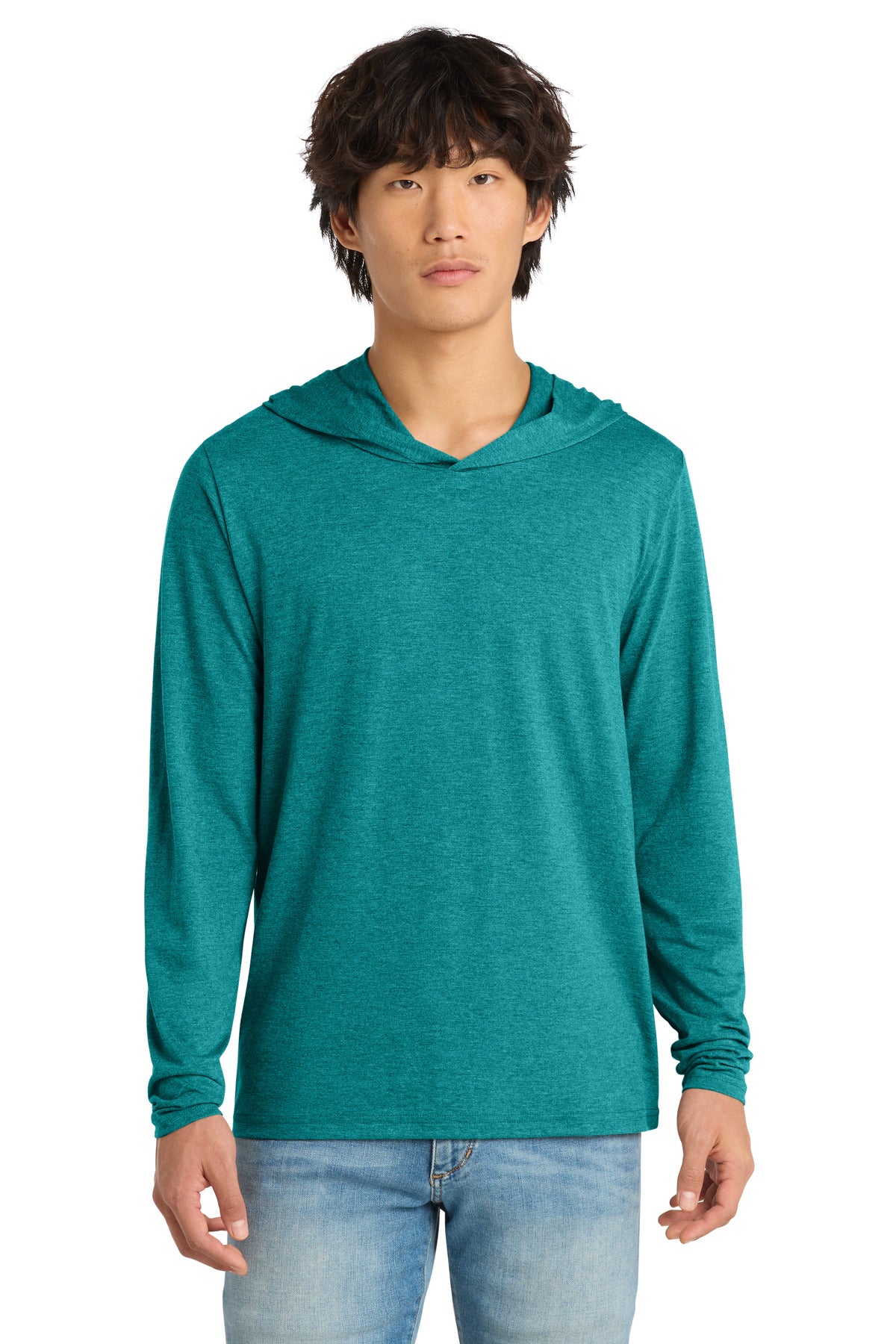 Custom Embroidery or DTF Print - District ®  Perfect Tri ®  Long Sleeve Hoodie. DM139